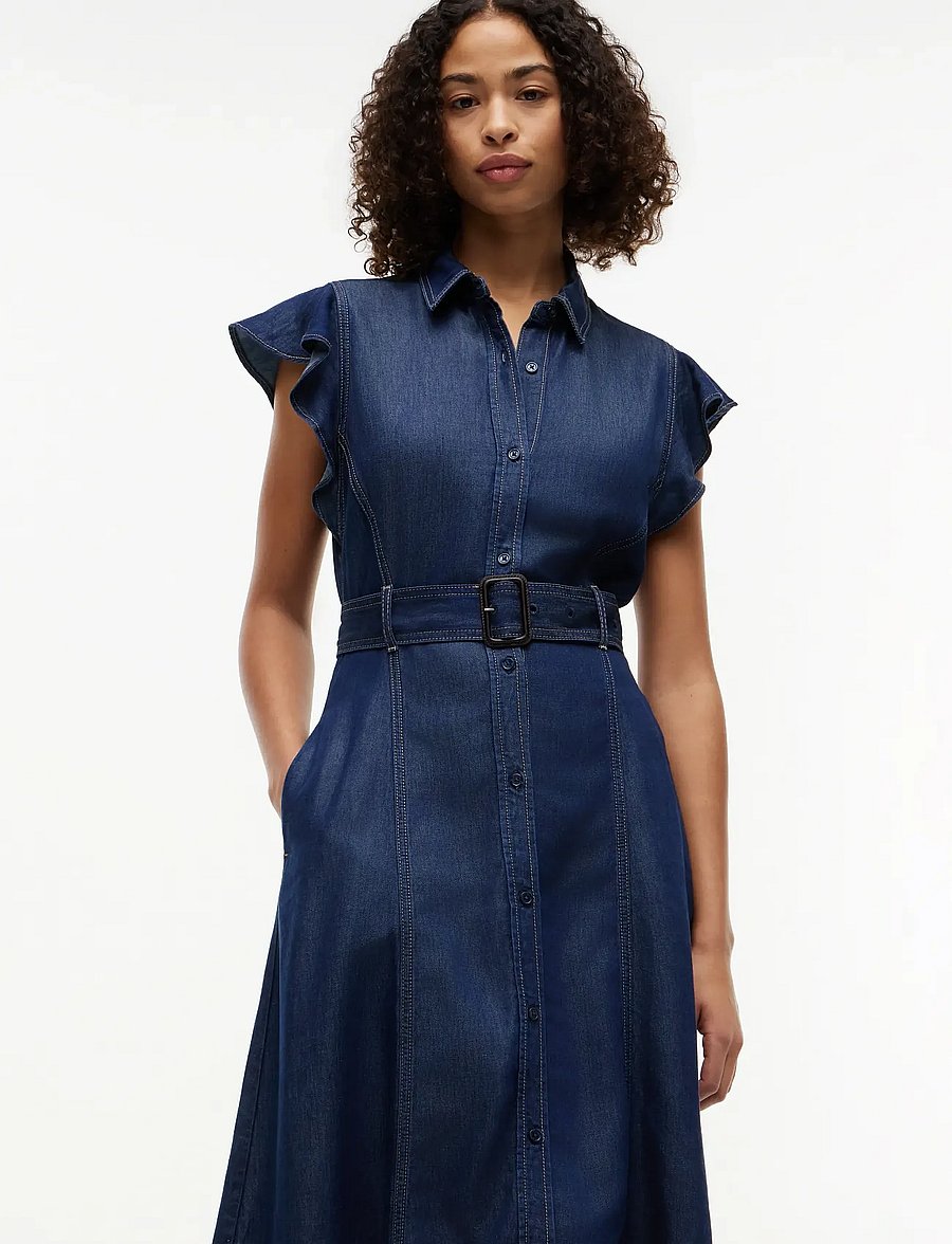 Tommy Hilfiger - VOLANT F&F MIDI DRESS LENY SS - robes chemises - leny - 4