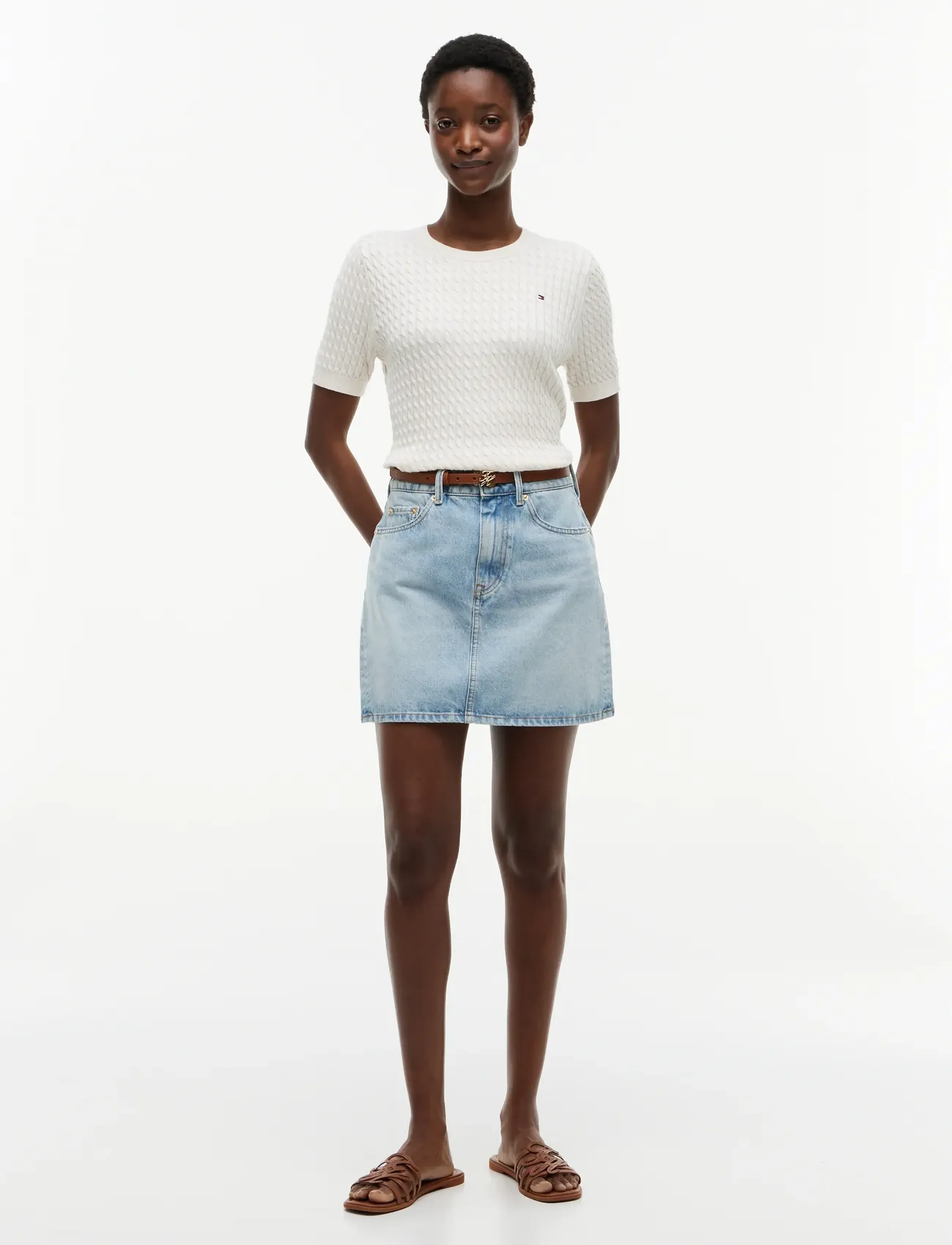 Tommy Hilfiger - MINI SKIRT CAM LIGHT HW - jeansröcke - cam light - 3