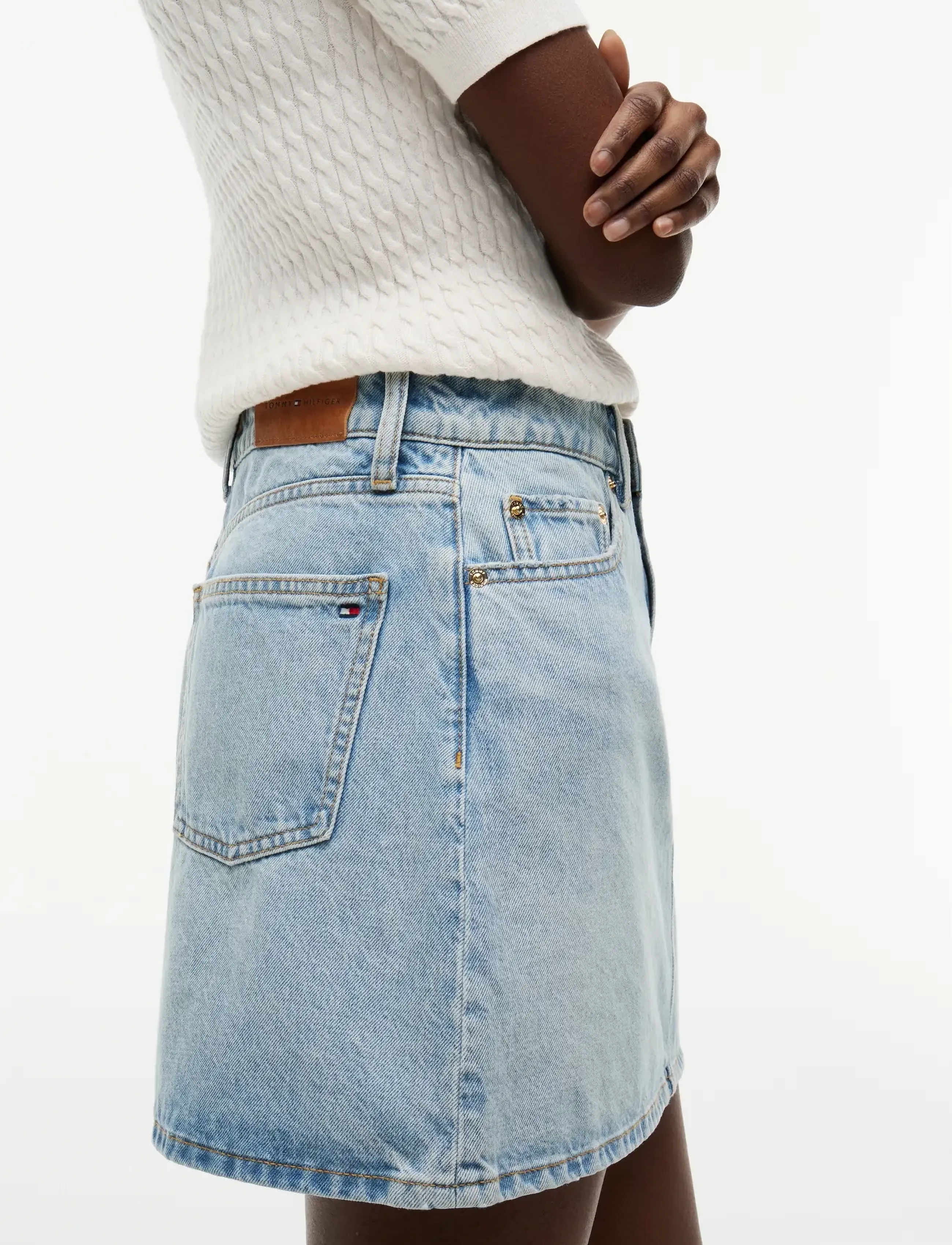 Tommy Hilfiger - MINI SKIRT CAM LIGHT HW - jeansröcke - cam light - 4