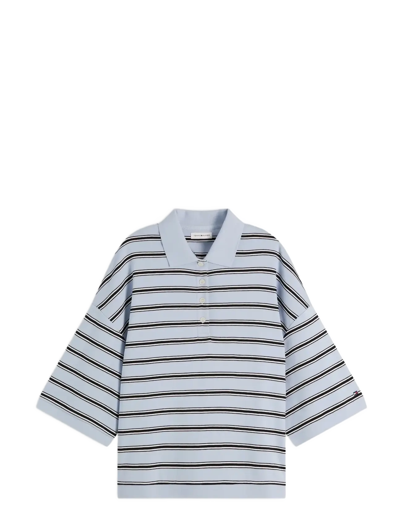 TOMMY HILFIGER Multistp Oversized Ss Polo Blau - L - Damen