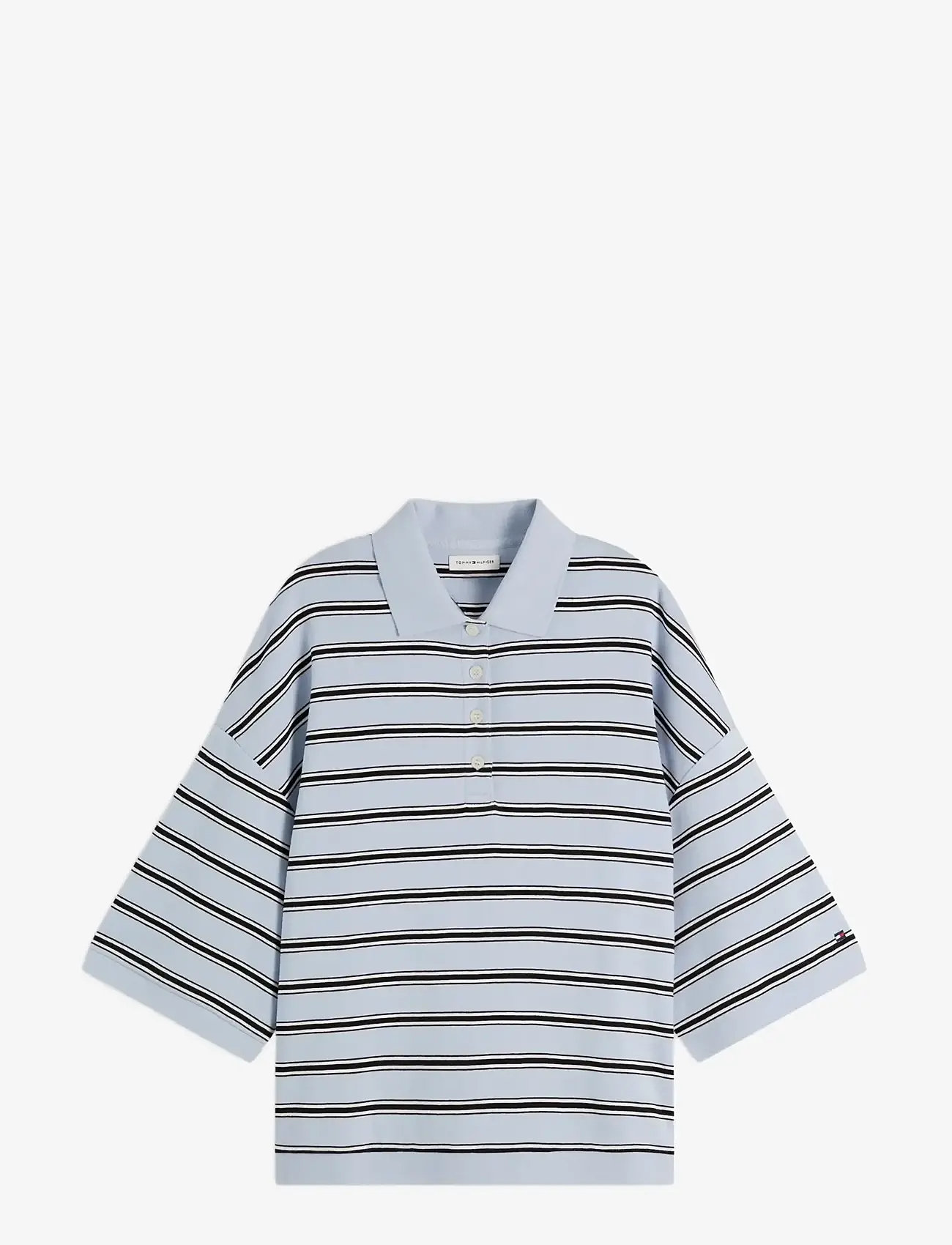 Tommy Hilfiger - MULTISTP OVERSIZED SS POLO - polo shirts - multi stp breezy blue   ecru black - 1