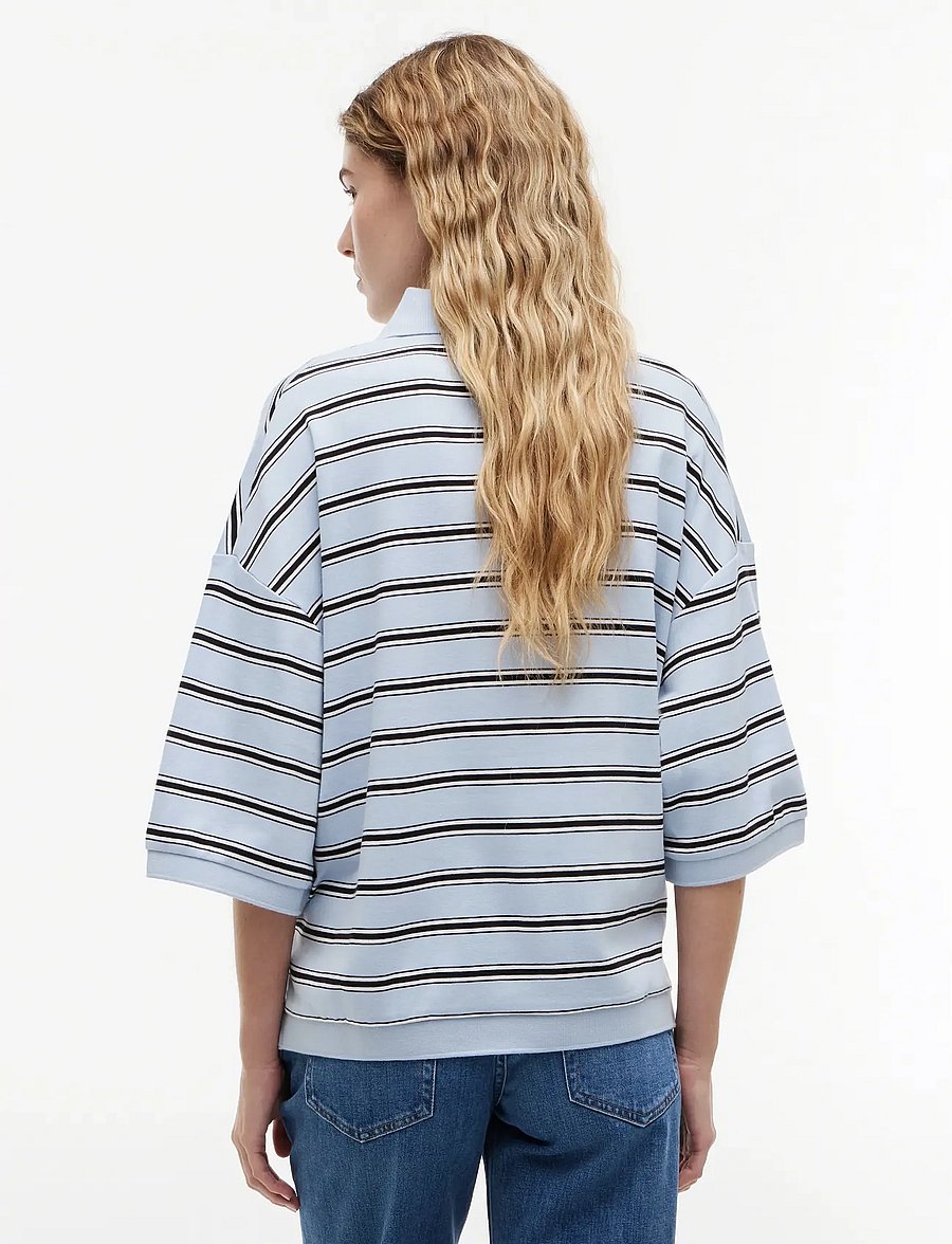 Tommy Hilfiger - MULTISTP OVERSIZED SS POLO - polosärgid - multi stp breezy blue ecru black - 2