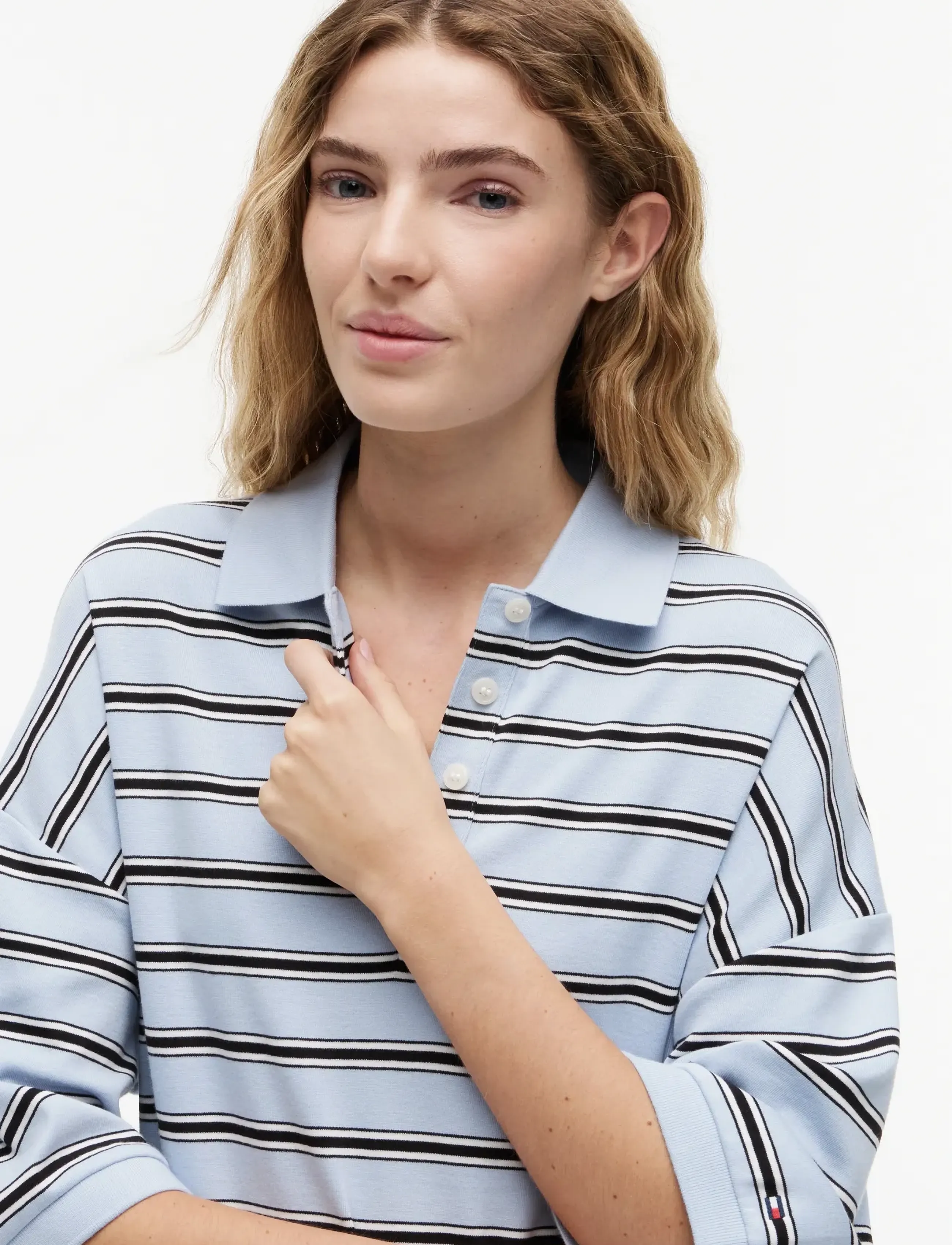 Tommy Hilfiger - MULTISTP OVERSIZED SS POLO - poloer - multi stp breezy blue   ecru black - 3