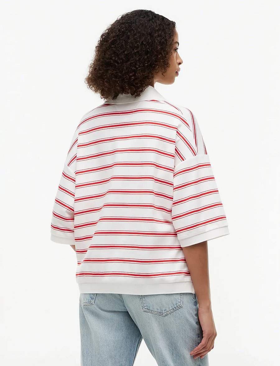 Tommy Hilfiger - MULTISTP OVERSIZED SS POLO - pikéer - multi stp ecru fire red - 2