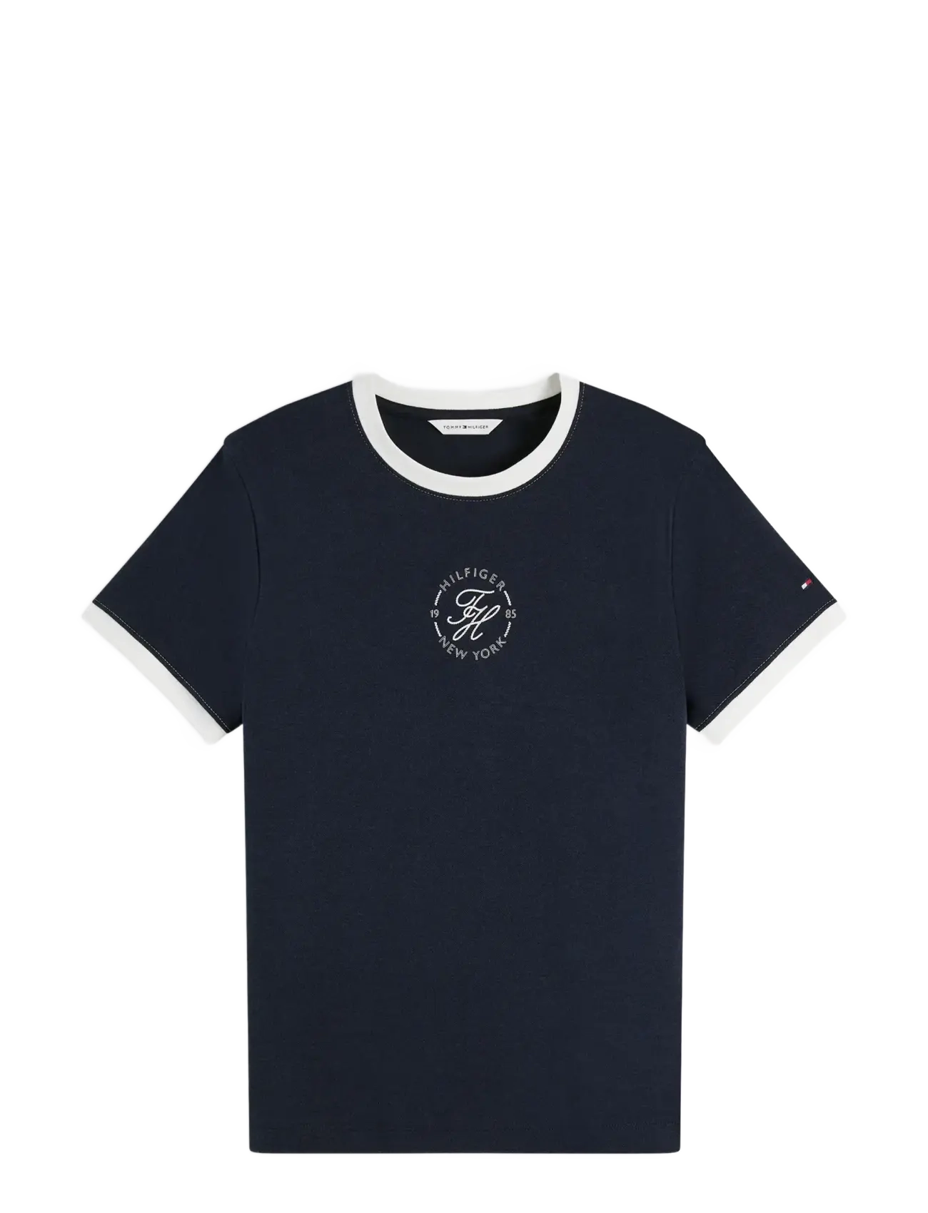 TOMMY HILFIGER Th Roundal Reg C-Nk Ss Tee Navy - XS - Damen
