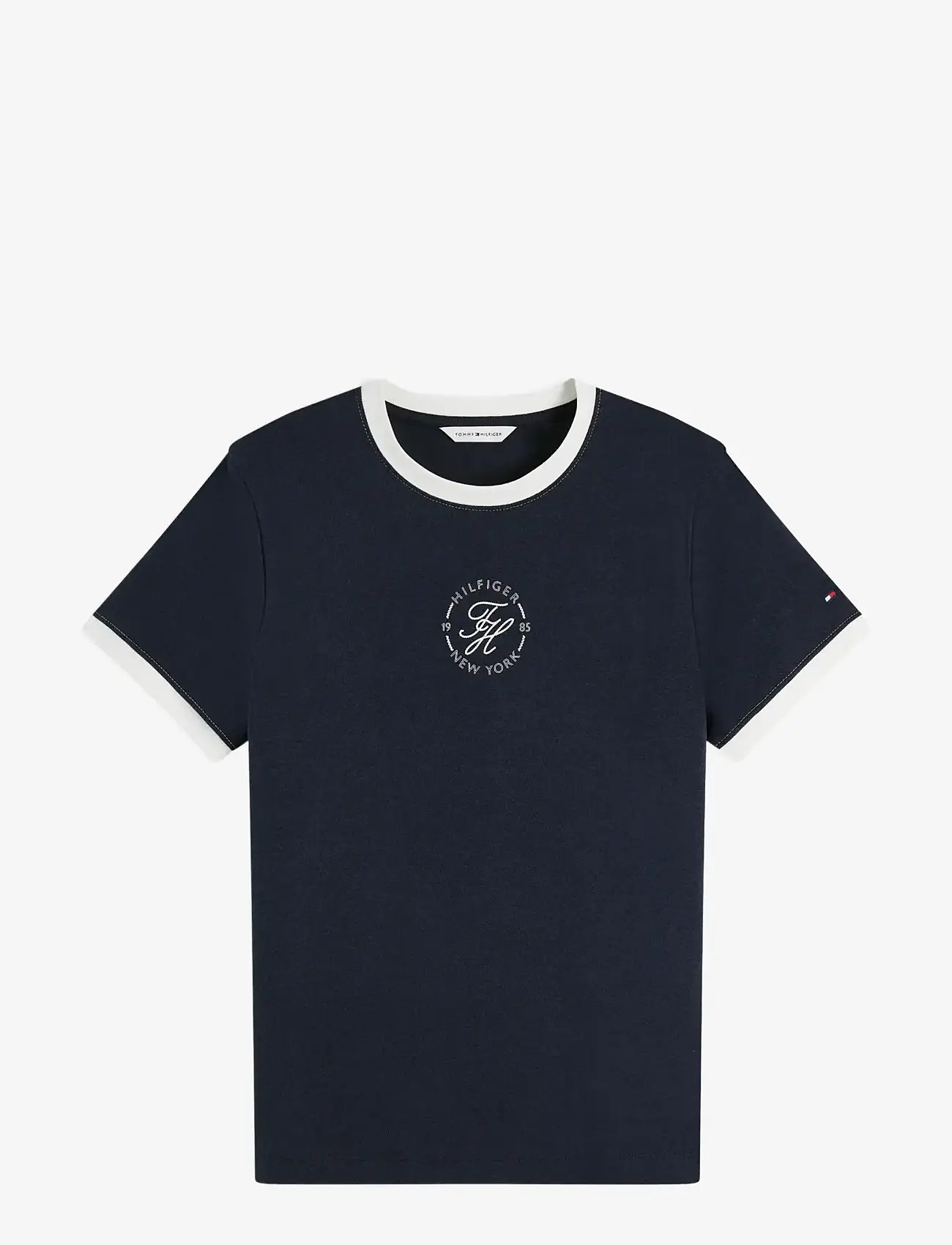 Tommy Hilfiger - TH ROUNDAL REG C-NK SS TEE - t-shirts - dark night navy - 1