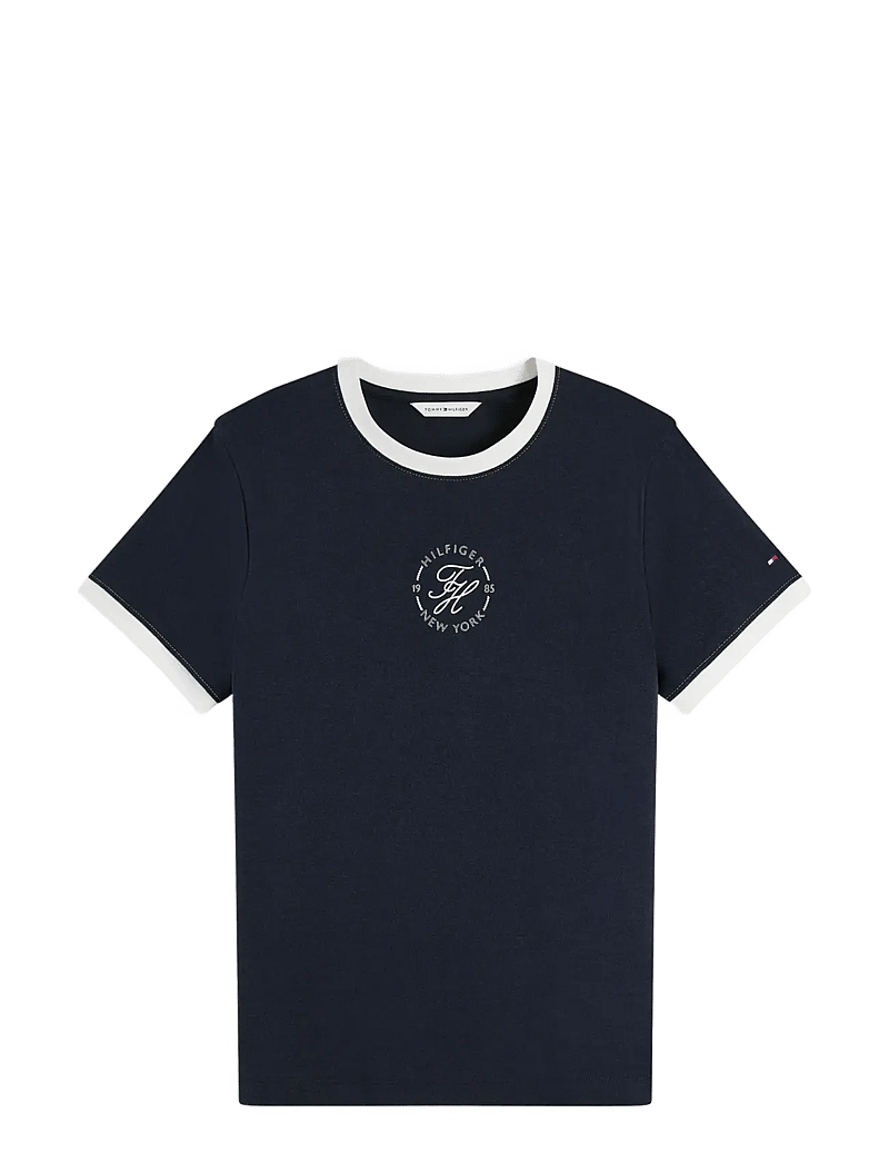 Tommy Hilfiger - TH ROUNDAL REG C-NK SS TEE - t-shirts - dark night navy - 1