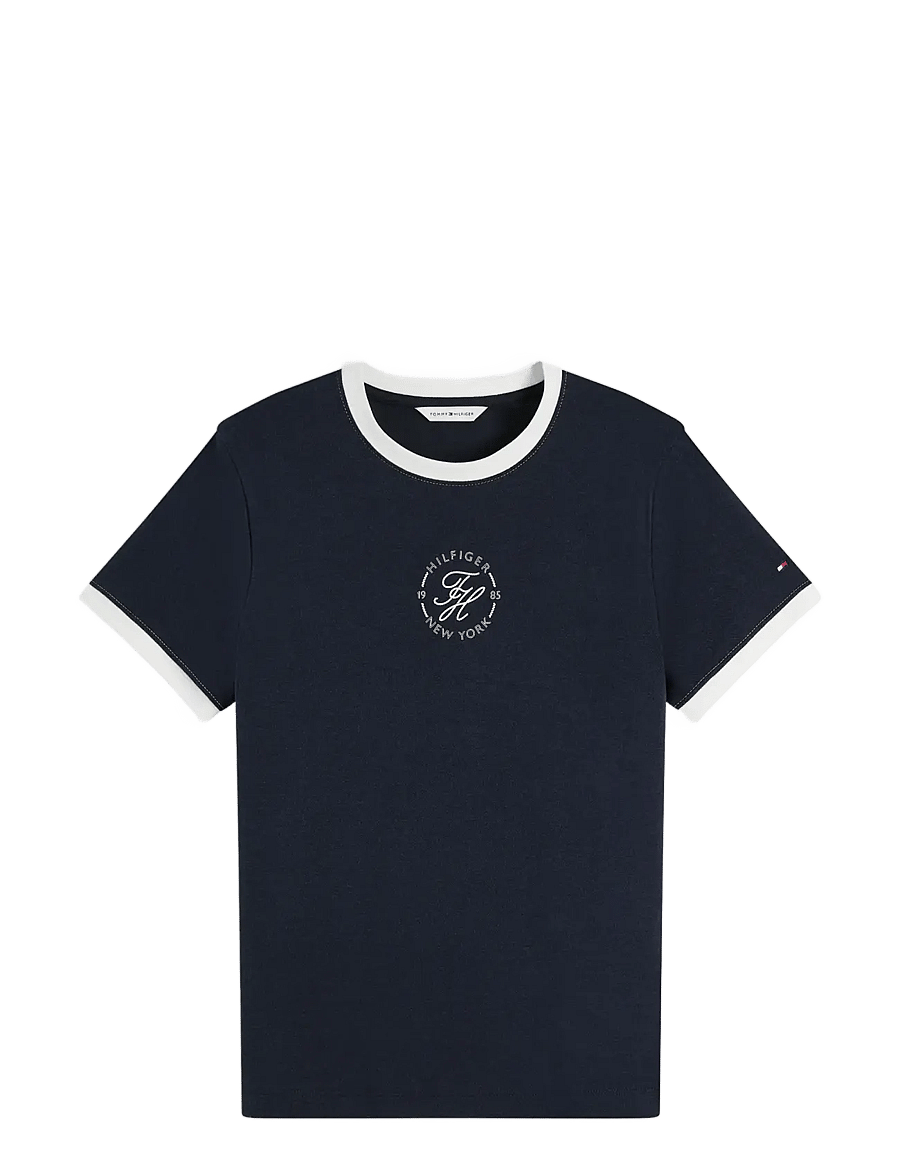 Tommy Hilfiger - TH ROUNDAL REG C-NK SS TEE - t-shirts - dark night navy - 1