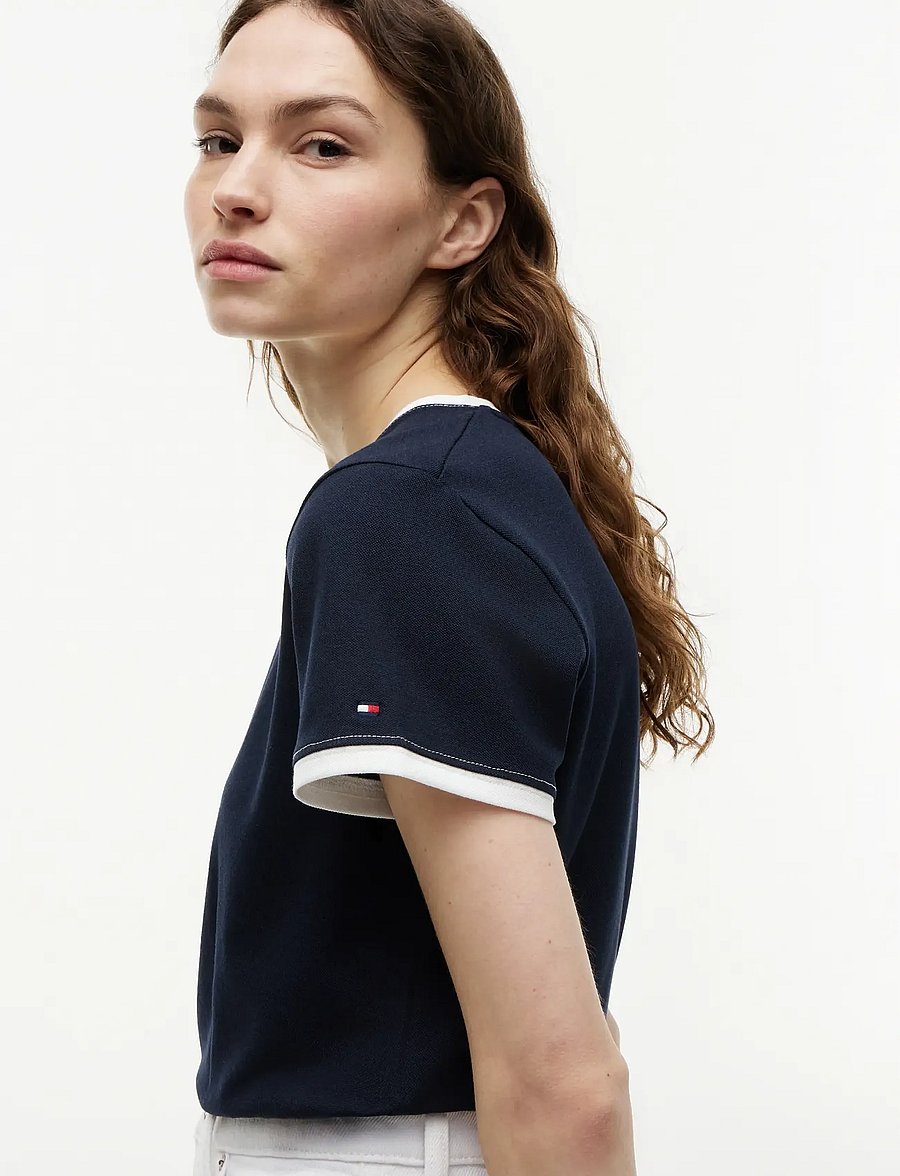 Tommy Hilfiger - TH ROUNDAL REG C-NK SS TEE - t-shirts - dark night navy - 3