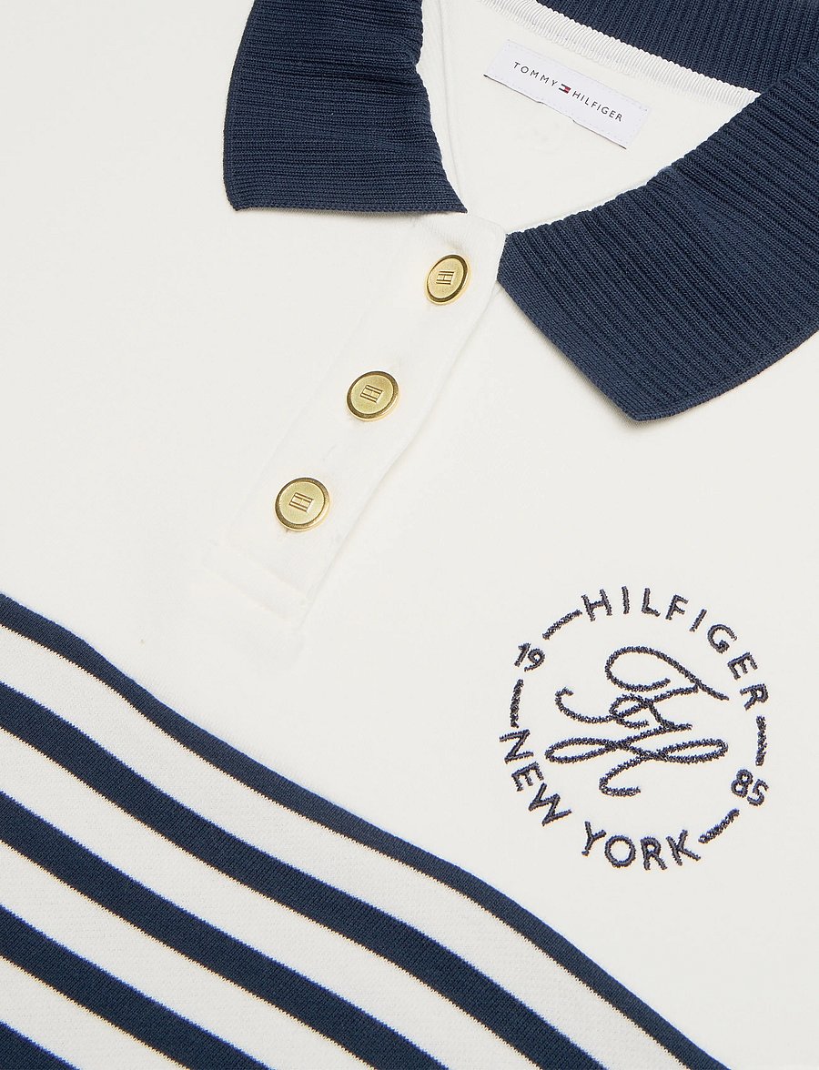 Tommy Hilfiger - TH ROUNDAL COLLAR SWTSHT - sweatshirts - wide strp ecru dark night navy - 2