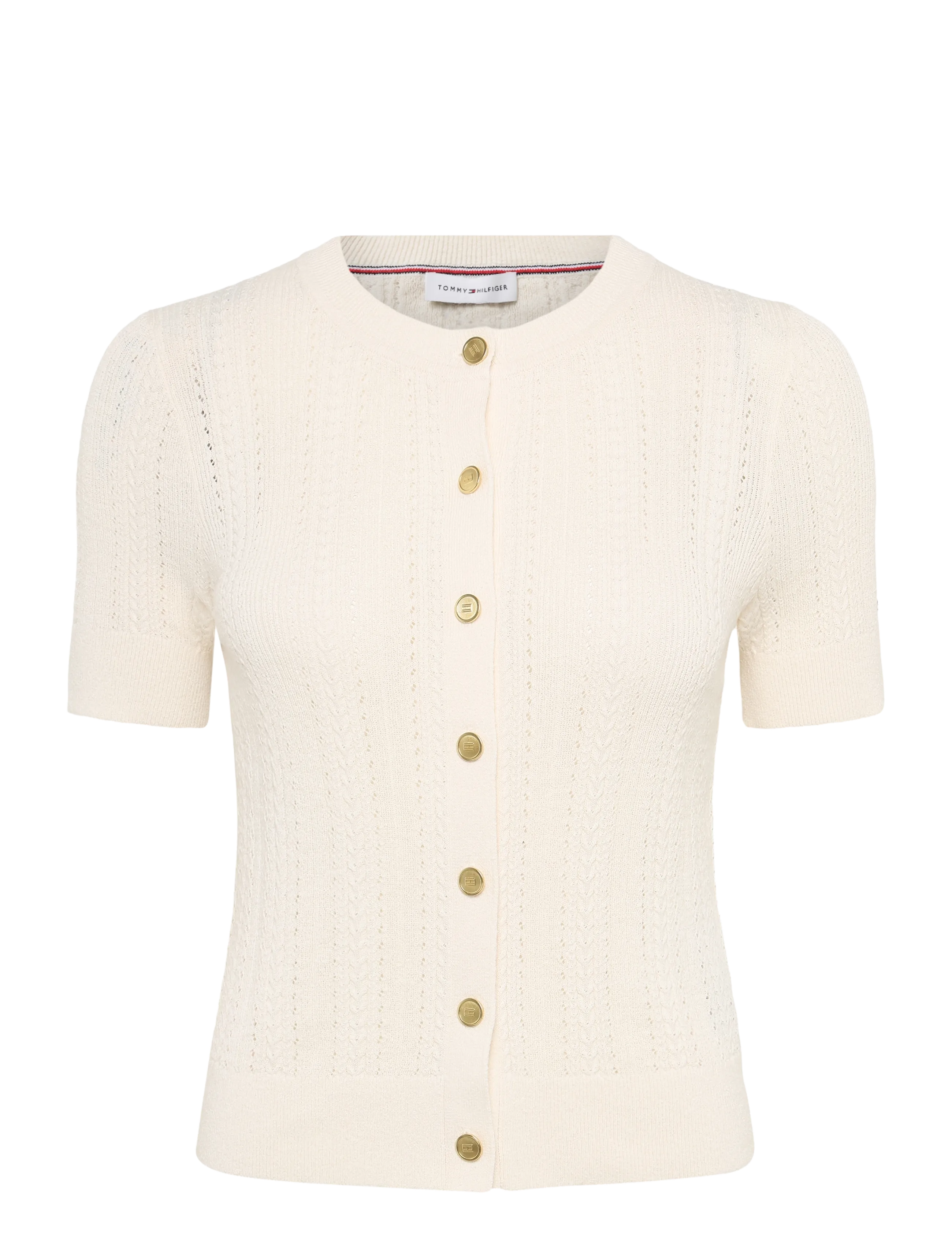 Tommy Hilfiger SUMMER CABLE C NK CARDI S/S - New arrivals - IVORY PETAL / cream