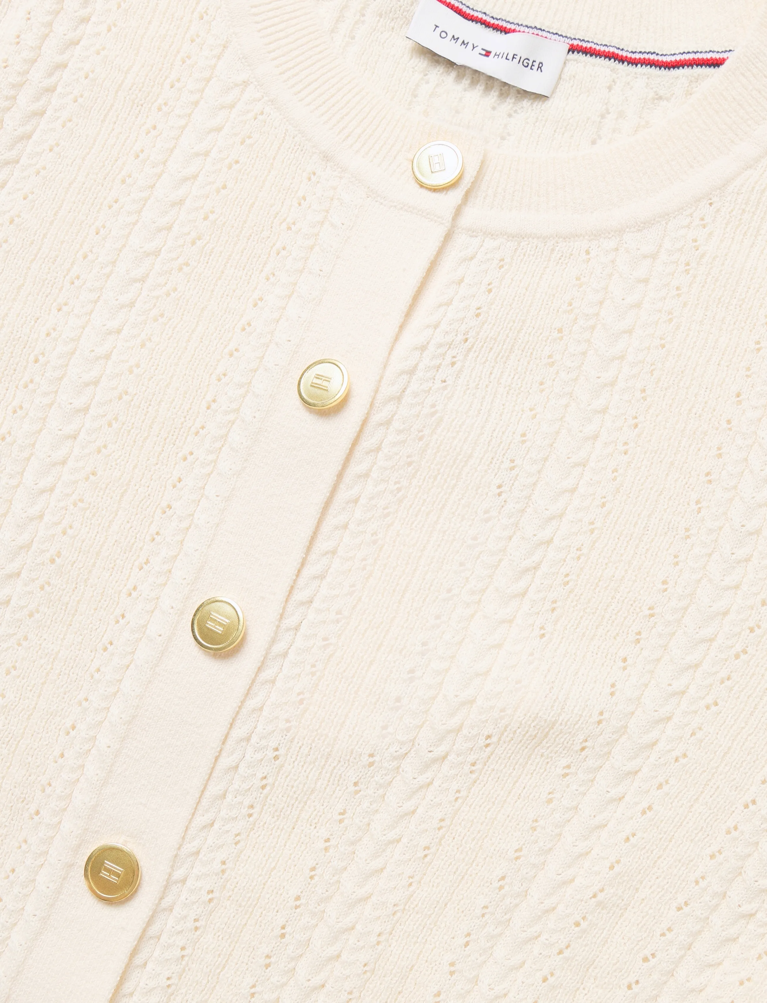 Tommy Hilfiger - SUMMER CABLE C NK CARDI S/S - cardigans - ivory petal - 2