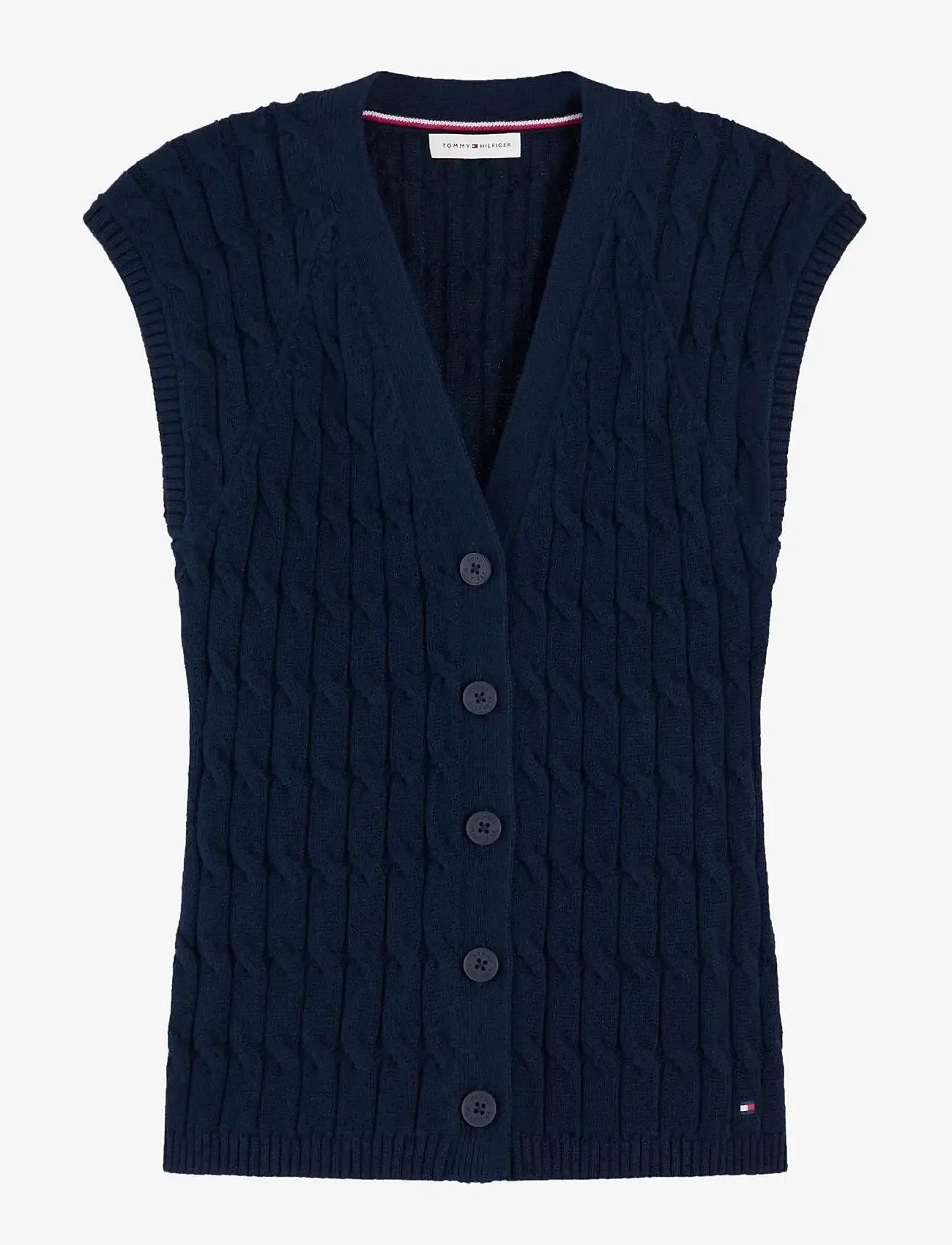 Tommy Hilfiger - MID GG CABLE VEST CARDI - strikveste - dark night navy - 1