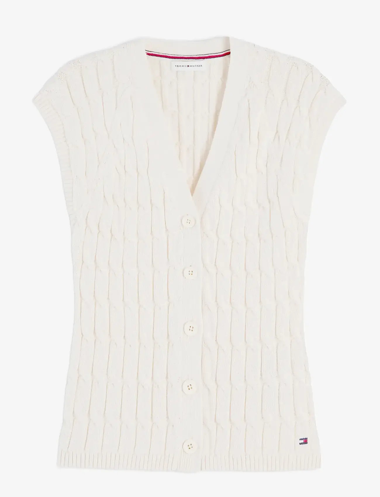 Tommy Hilfiger - MID GG CABLE VEST CARDI - strikveste - ivory petal - 1