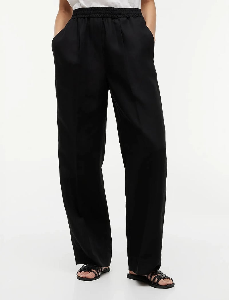 Tommy Hilfiger - SUMMER LOYCELL LOOSE STR PANT - leinenhosen - black - 0