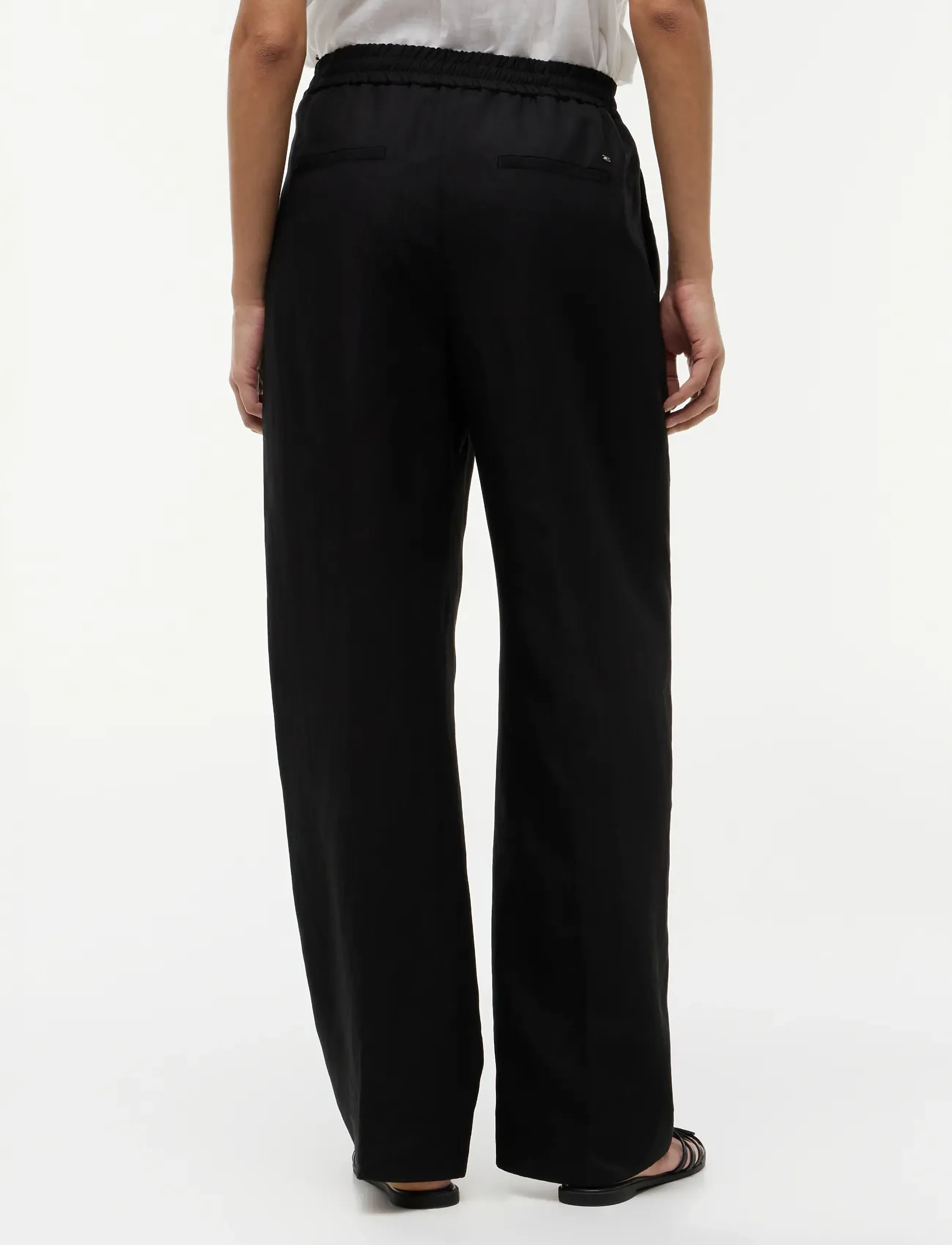 Tommy Hilfiger - SUMMER LOYCELL LOOSE STR PANT - linased püksid - black - 2