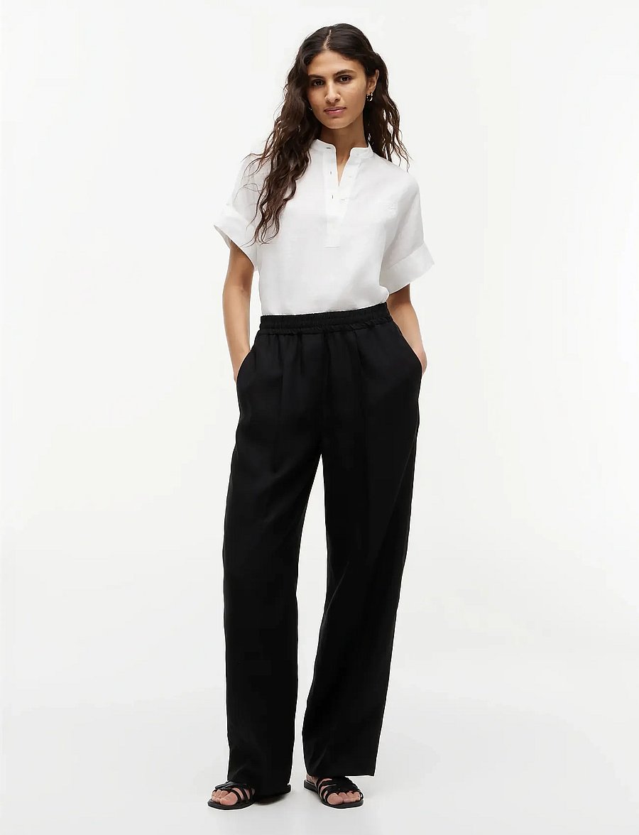 Tommy Hilfiger - SUMMER LOYCELL LOOSE STR PANT - linen trousers - black - 3