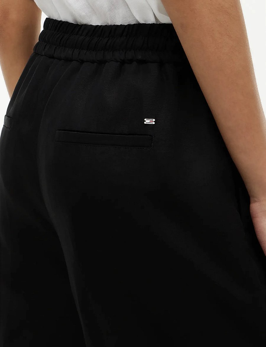 Tommy Hilfiger - SUMMER LOYCELL LOOSE STR PANT - linen trousers - black - 4