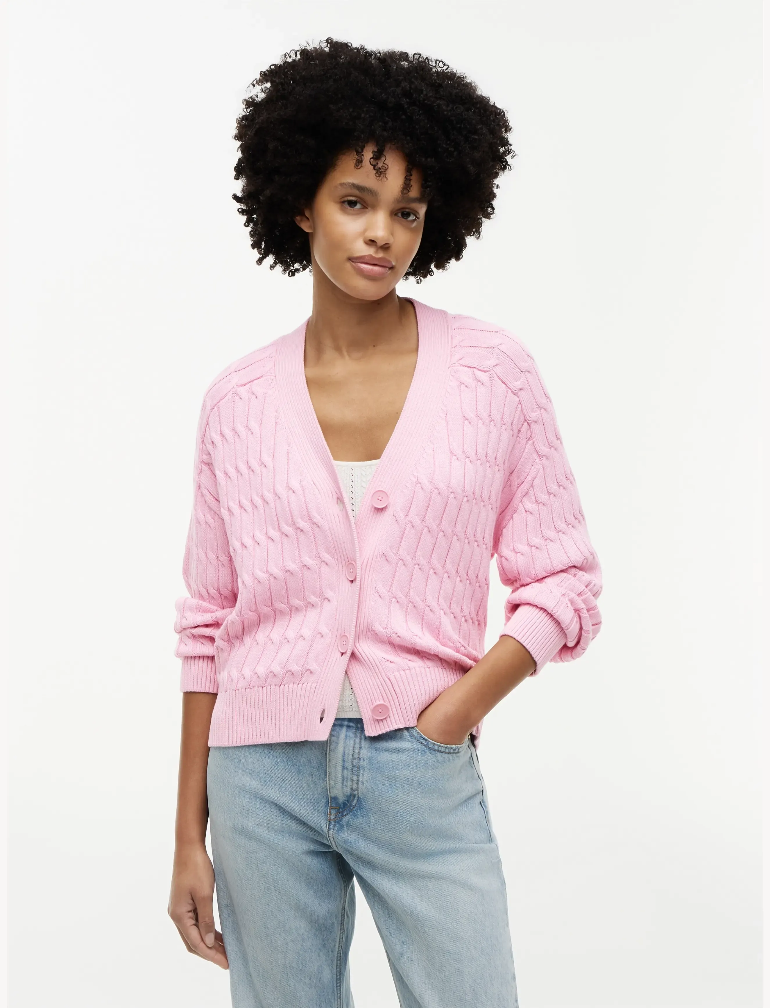 Mid Gg Cable V-Nk Ls Cardi
