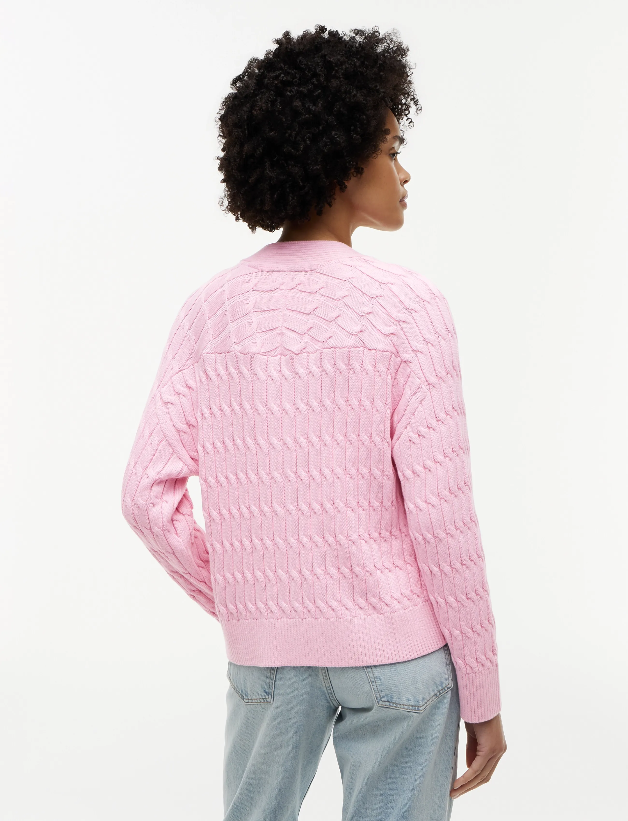 Tommy Hilfiger - MID GG CABLE V-NK LS CARDI - cardigans - classic pink - 2