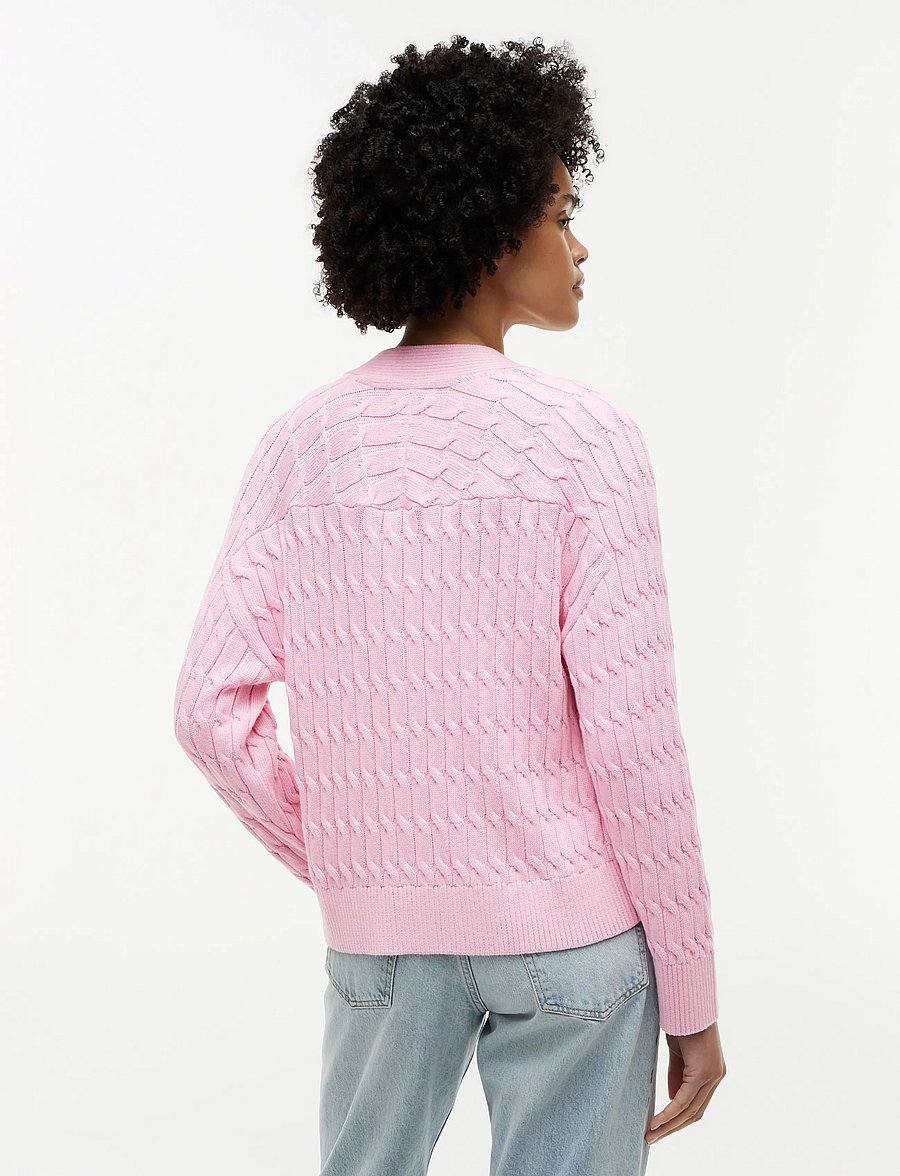 Tommy Hilfiger - MID GG CABLE V-NK LS CARDI - cardigans - classic pink - 2