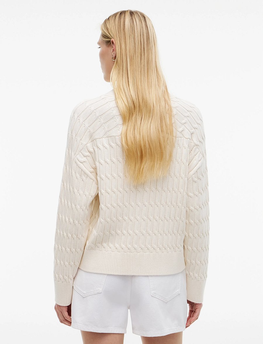 Tommy Hilfiger - MID GG CABLE V-NK LS CARDI - strickjacken - ivory petal - 2