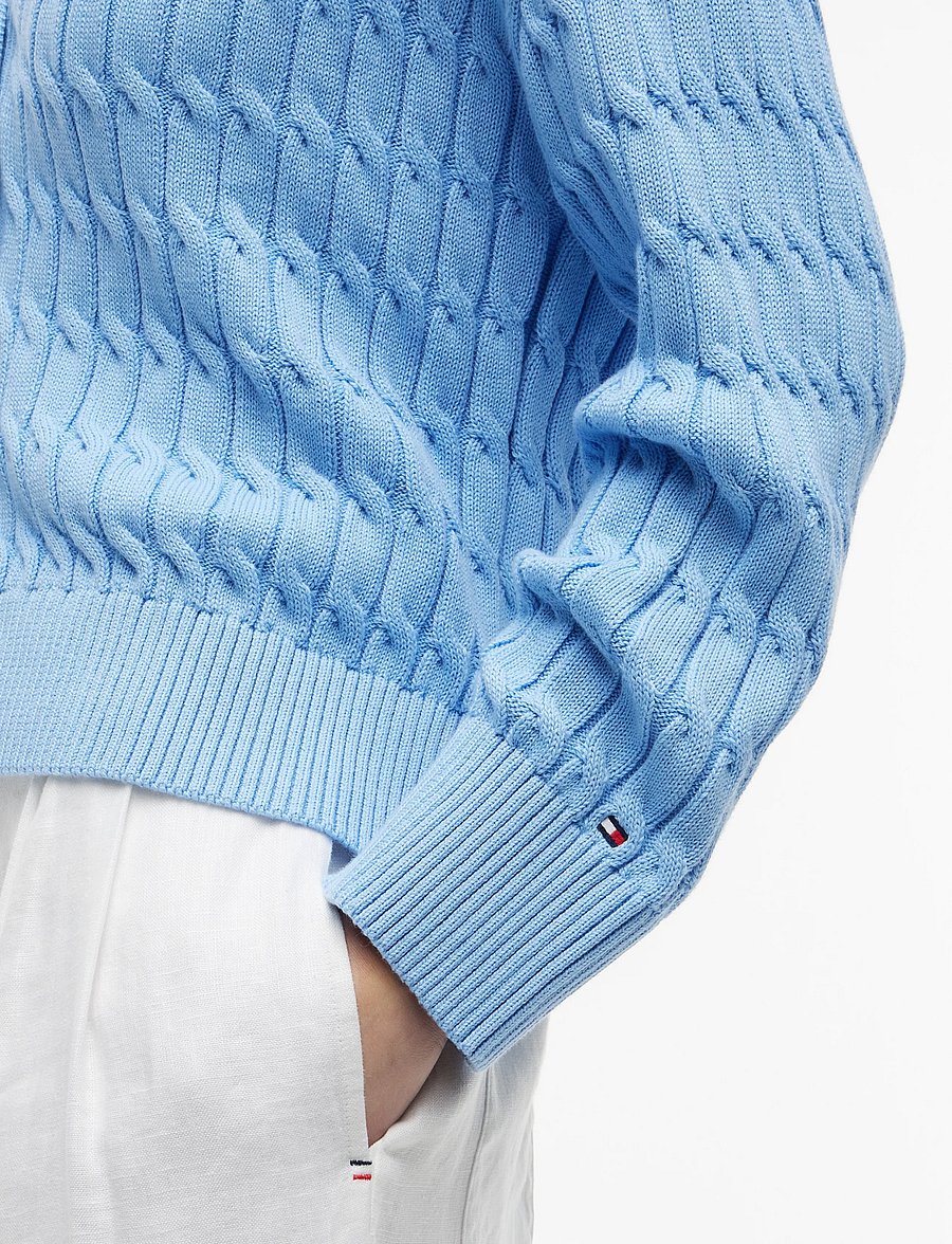 Tommy Hilfiger - MID GG CABLE V-NK LS CARDI - kardiganid - vessel blue - 3