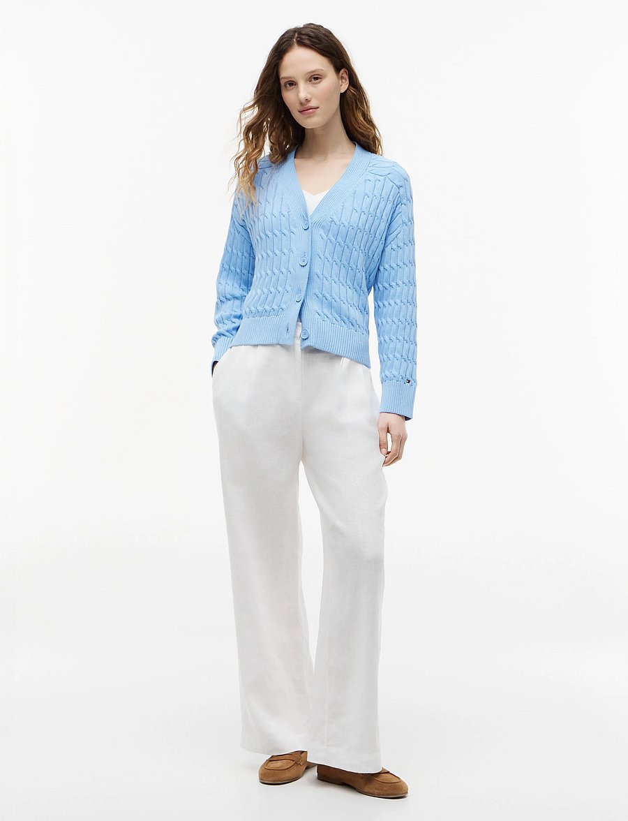 Tommy Hilfiger - MID GG CABLE V-NK LS CARDI - kardiganid - vessel blue - 4