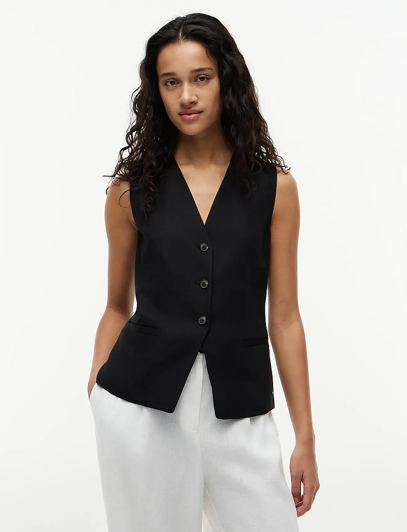 Tommy Hilfiger - SUMMER LYOCELL LONG WAISTCOAT - veste - black - 0
