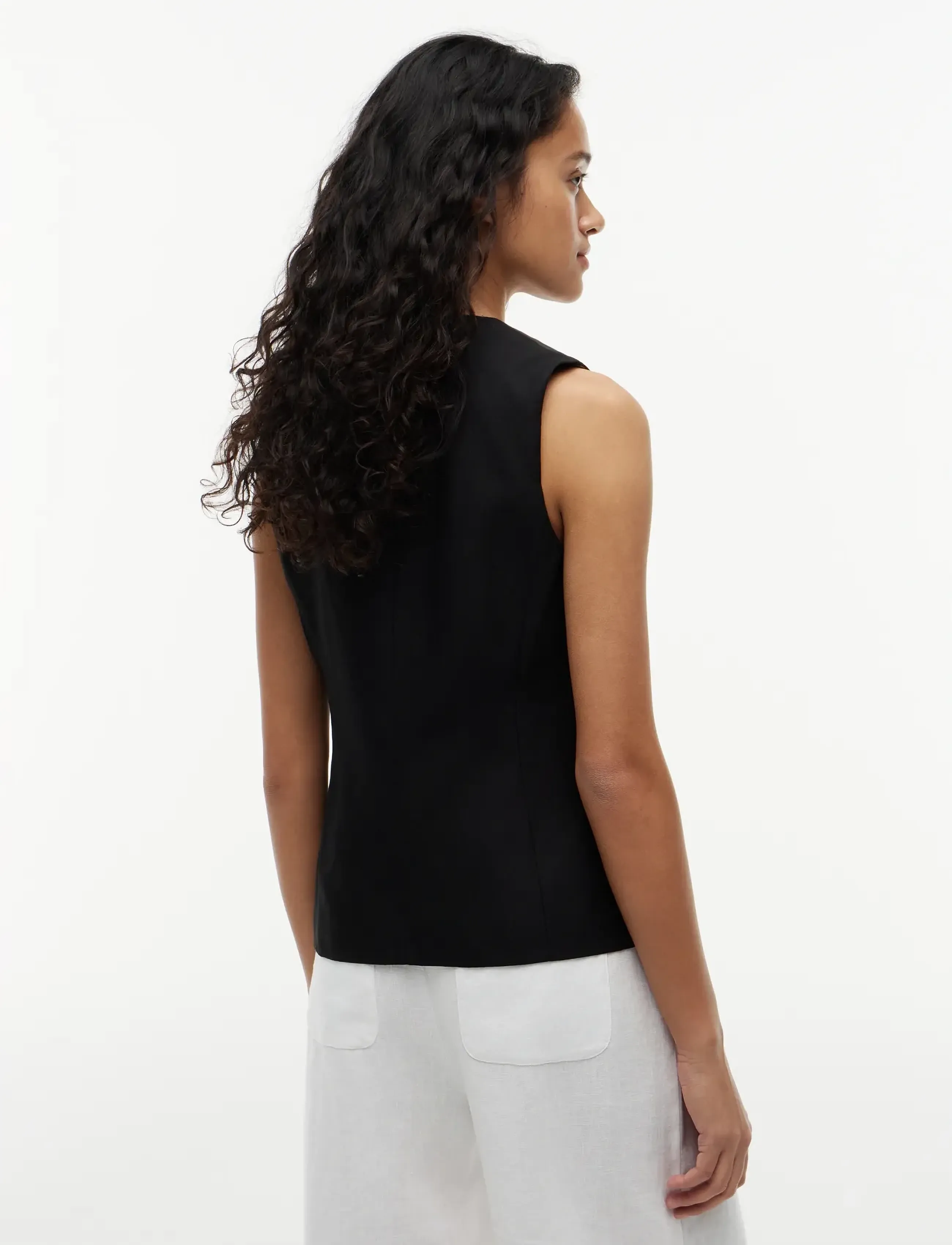 Tommy Hilfiger - SUMMER LYOCELL LONG WAISTCOAT - waistcoats - black - 2