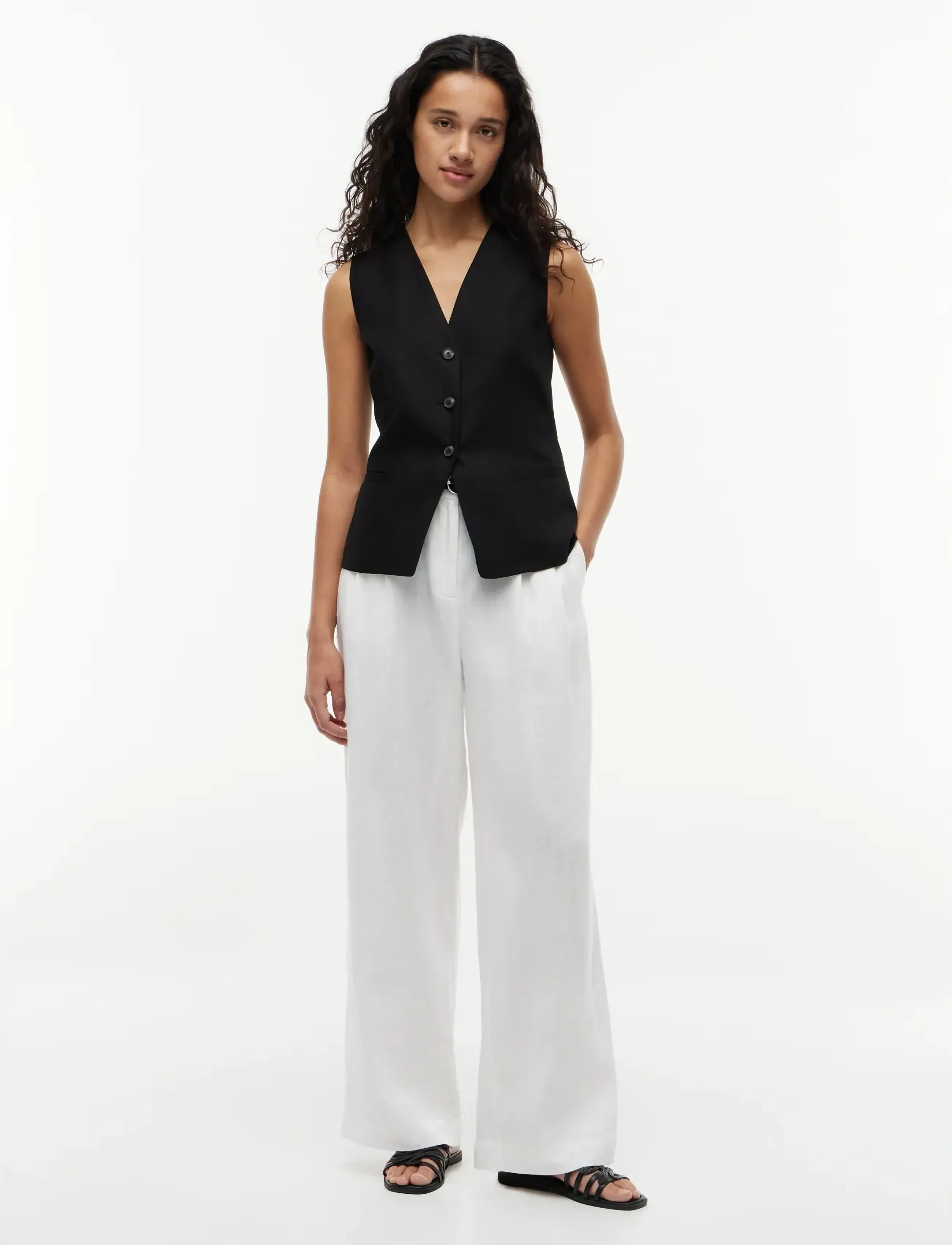 Tommy Hilfiger - SUMMER LYOCELL LONG WAISTCOAT - kostymvästar - black - 4