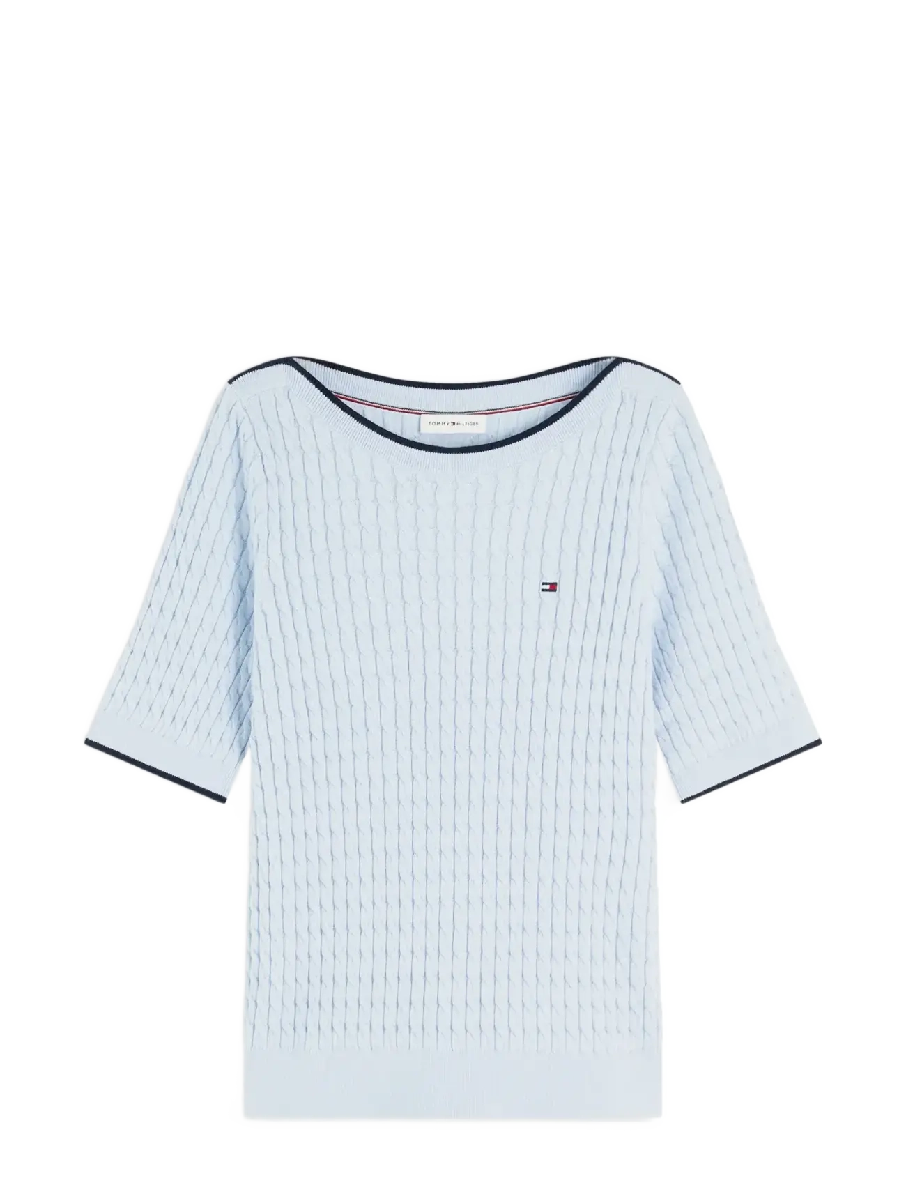 Tommy Hilfiger FINE GG CABLE BOAT NK S/S - Pullover - BREEZY BLUE / blue