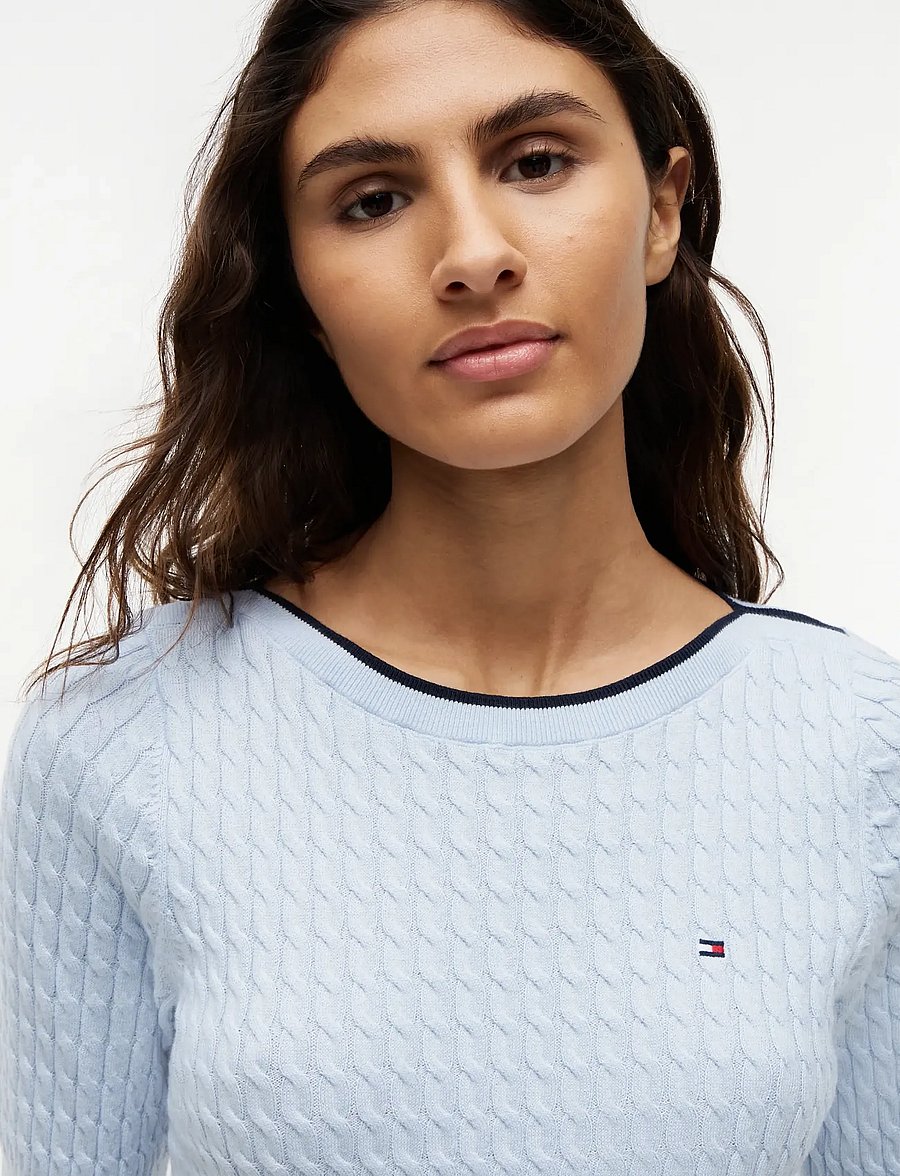 Tommy Hilfiger - FINE GG CABLE BOAT NK S/S - striktrøjer - breezy blue - 3