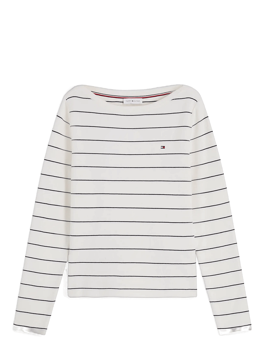 Tommy Hilfiger - FULL NEEDLE BOAT-NK LS SWT - ivory petal dark n navy stp - 1
