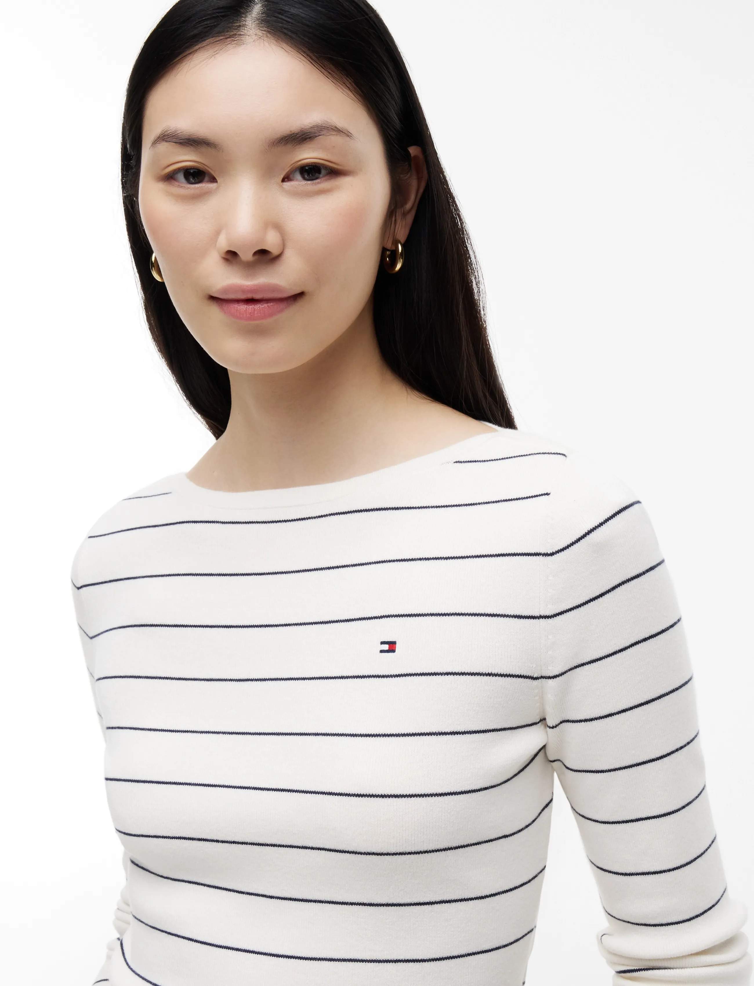 Tommy Hilfiger - FULL NEEDLE BOAT-NK LS SWT - pullover - ivory petal dark n navy stp - 3