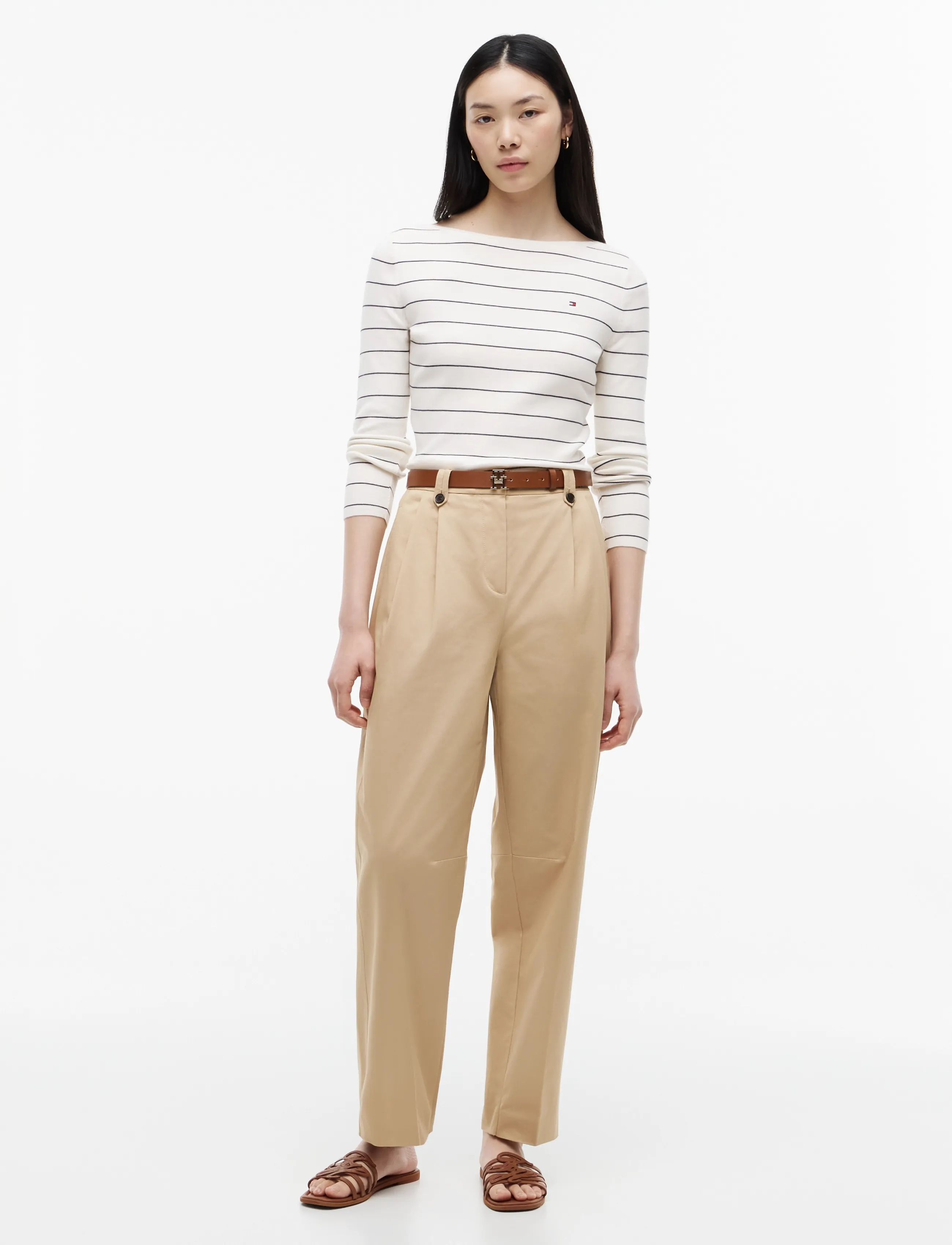 Tommy Hilfiger - FULL NEEDLE BOAT-NK LS SWT - pullover - ivory petal dark n navy stp - 4