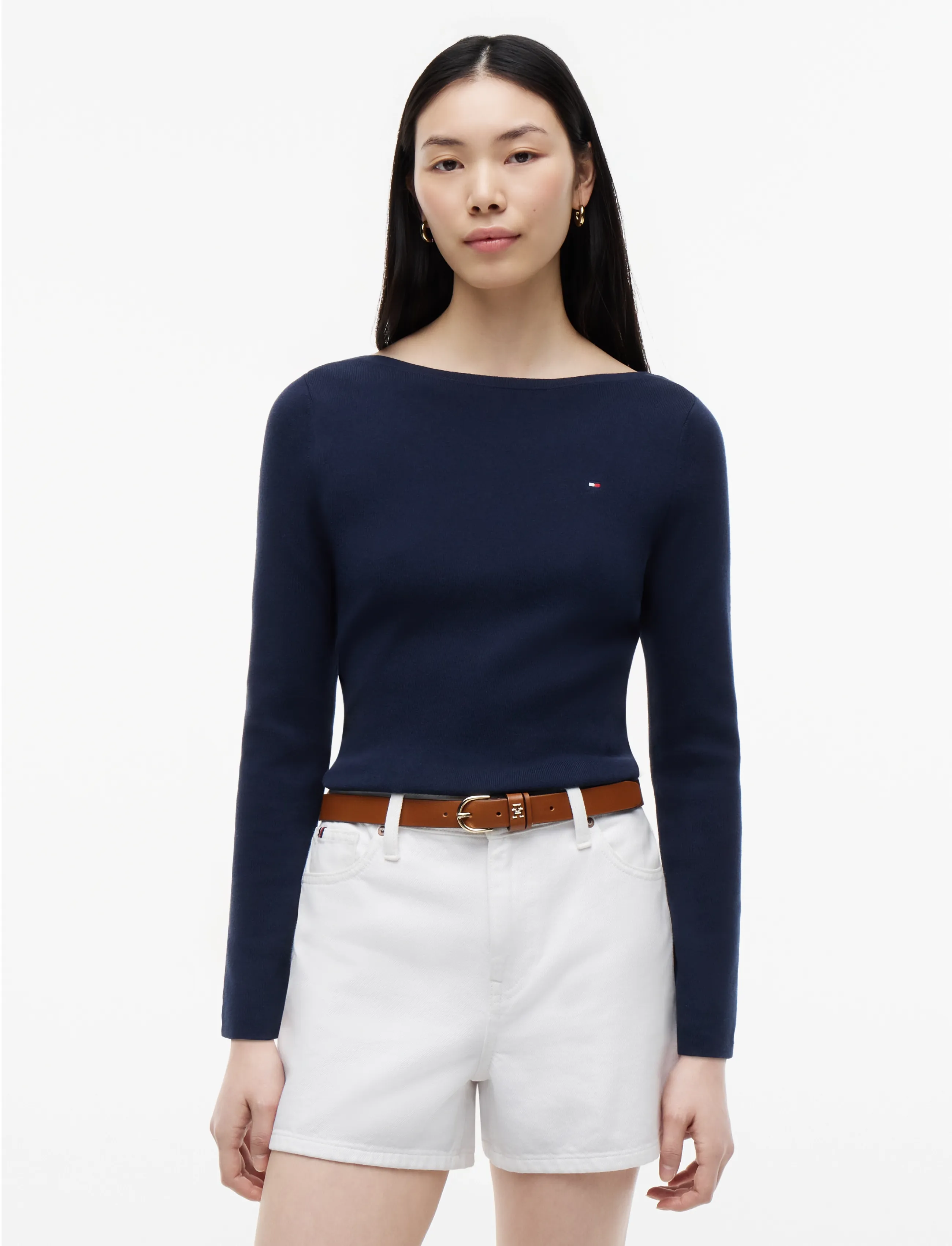 Tommy Hilfiger FULL NEEDLE BOAT-NK LS SWT - Tommy Hilfiger - DARK NIGHT NAVY / navy