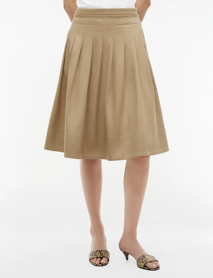 Tommy Hilfiger - CHINO DRESSING MIDI FLARE SKIRT - midi-röcke - camel - 0