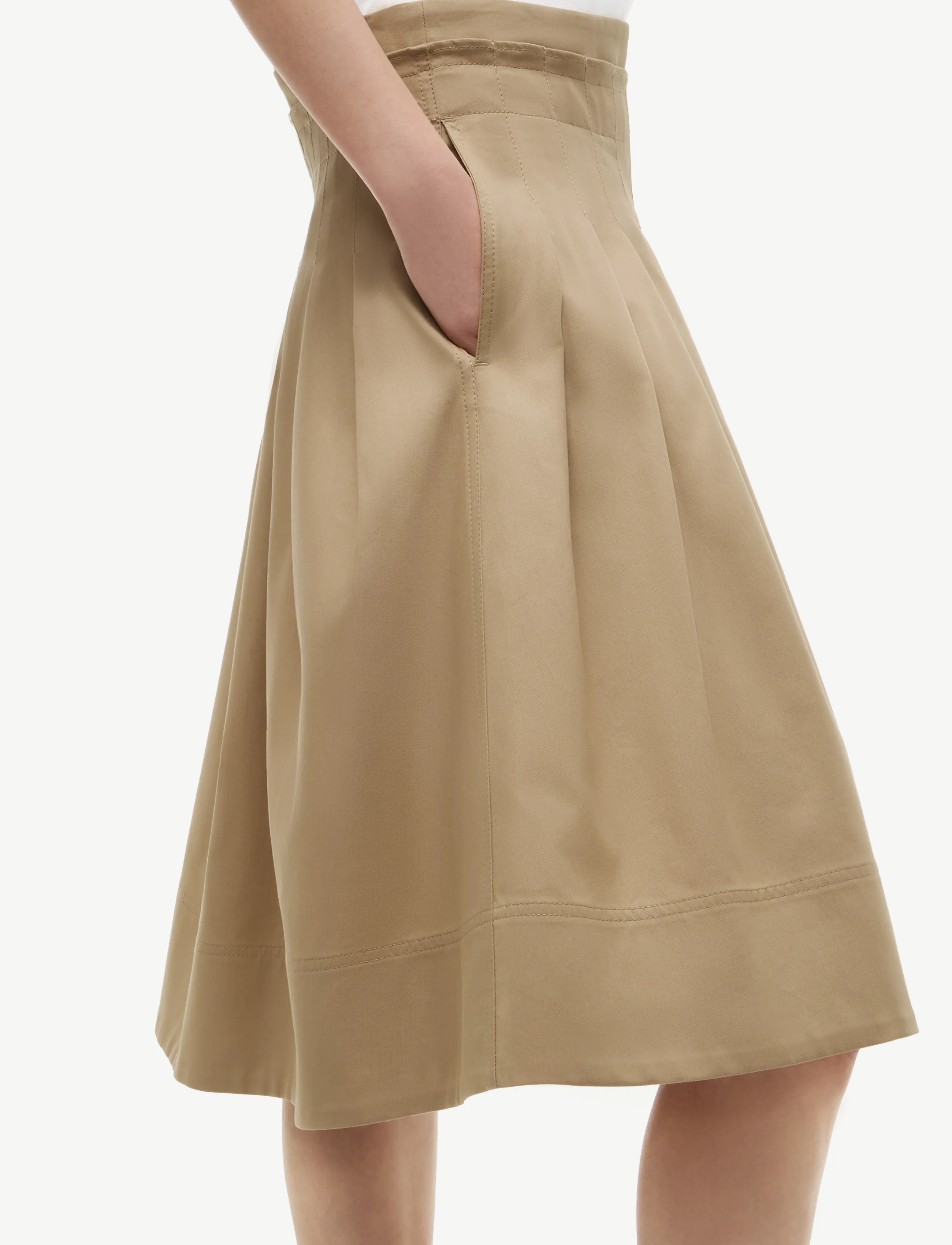 Tommy Hilfiger - CHINO DRESSING MIDI FLARE SKIRT - camel - 4