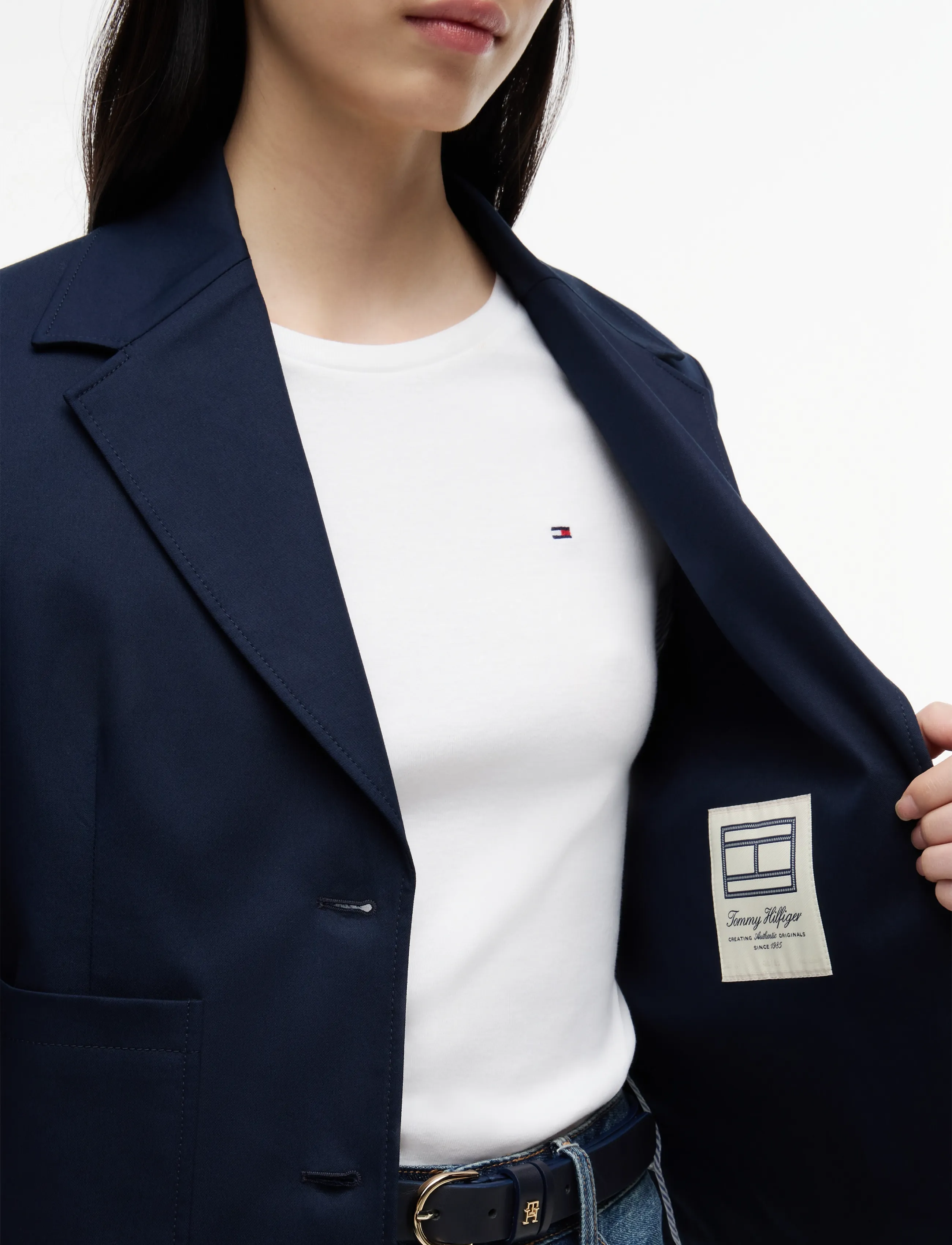 Tommy Hilfiger - CHINO DRESSING COTTON BLAZER - single breasted blazers - dark night navy - 3