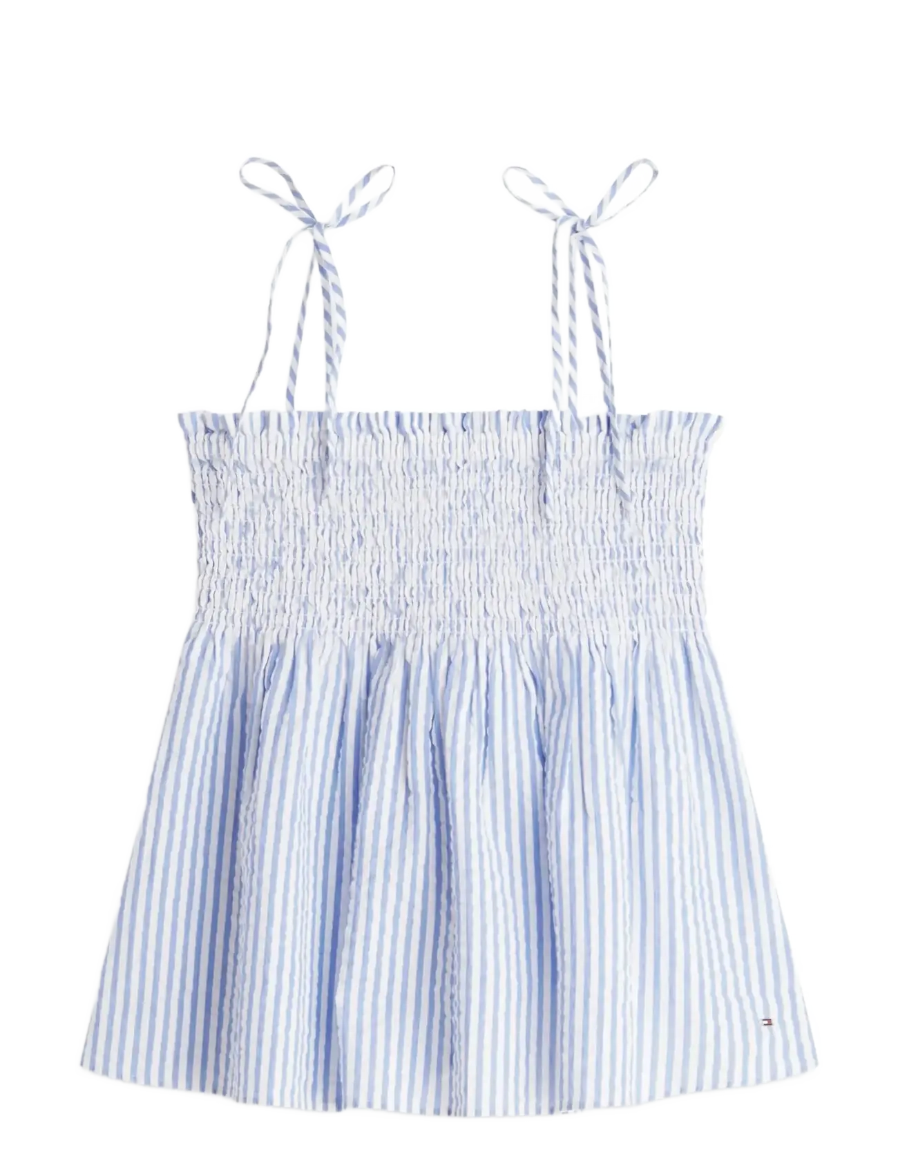 Tommy Hilfiger SWIMSHOP SEERSUCKER SMOCKED TOP - Crop tops - THIN BANKER STP BLUE SPELL WHITE / blue