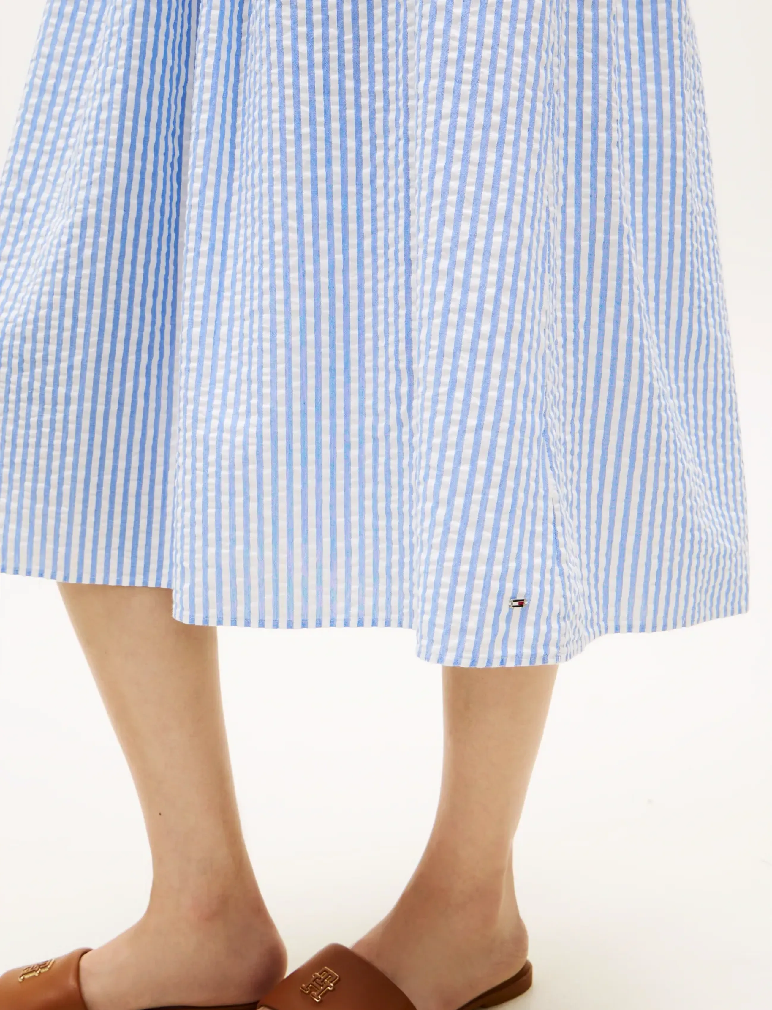 Tommy Hilfiger - SWIMSHOP SEERSUCKER SMOCKED DRS - sommerkjoler - thin banker stp blue spell white - 3