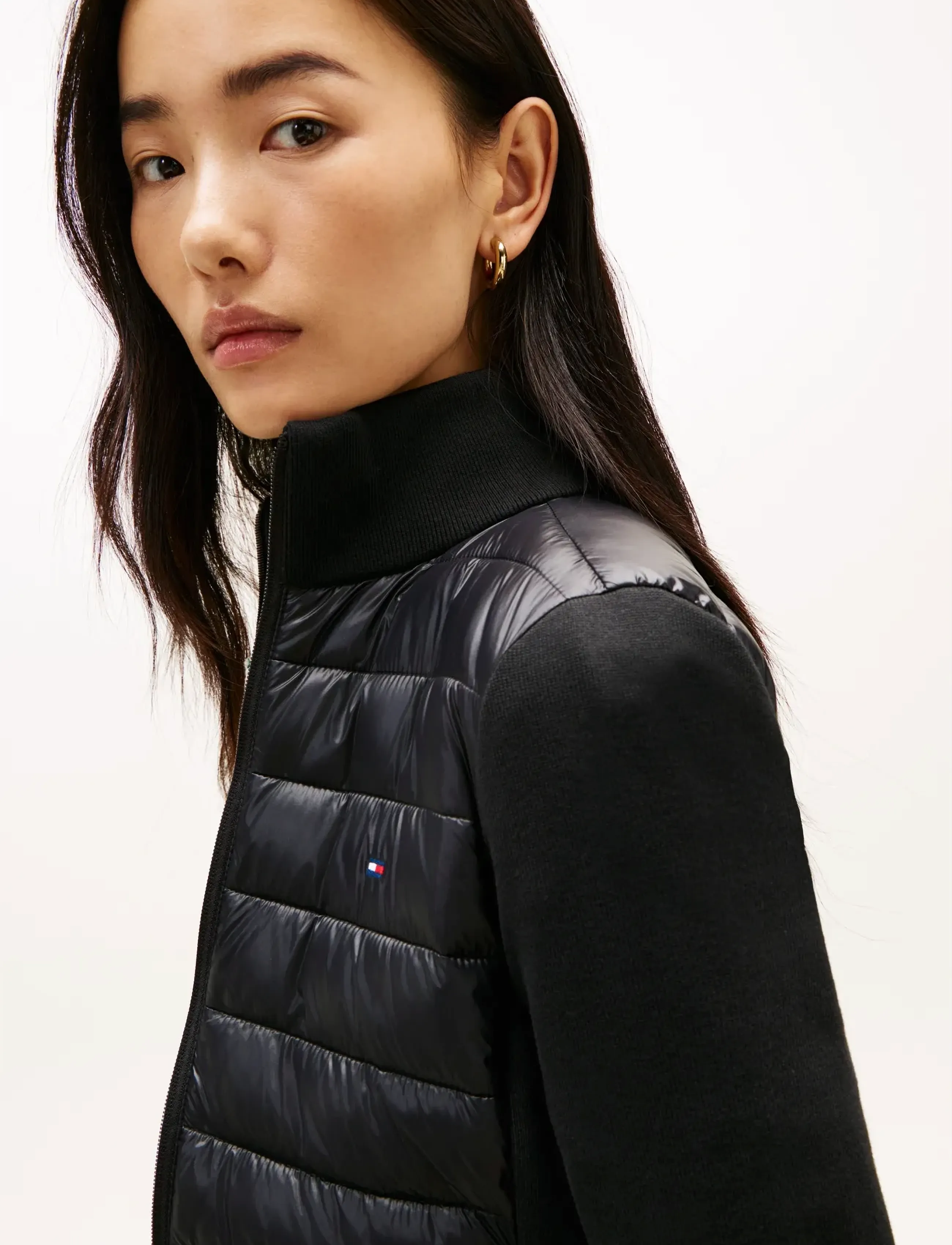 Tommy Hilfiger - LW KNIT MIX PADDED JACKET - winter jackets - black - 4