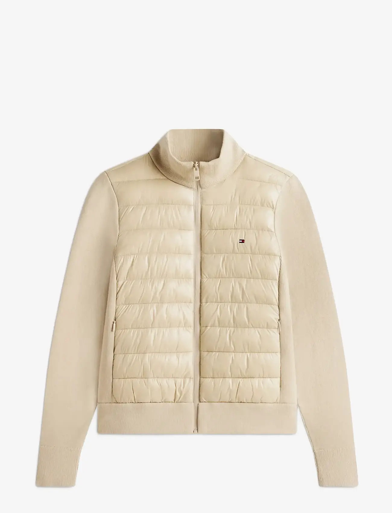 Tommy Hilfiger - LW KNIT MIX PADDED JACKET - talvejoped - sandalwood - 1
