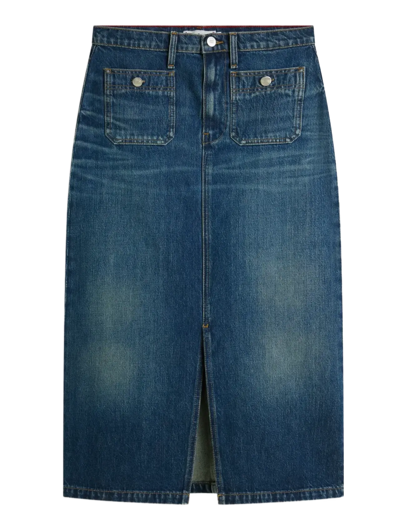 Tommy Hilfiger DNM NATE MIDI STRAIGHT SKIRT HW - Tøj - NATE / blue