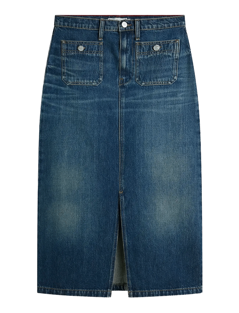 Tommy Hilfiger - DNM NATE MIDI STRAIGHT SKIRT HW - jeanskjolar - nate - 1