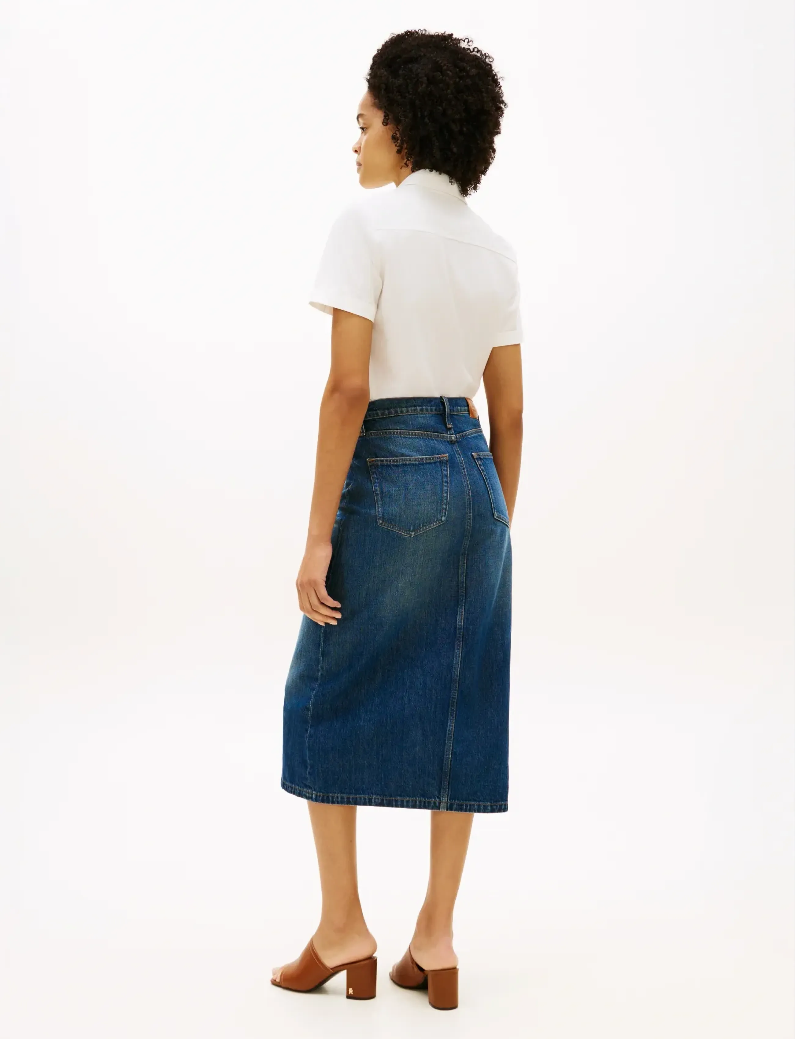 Tommy Hilfiger - DNM NATE MIDI STRAIGHT SKIRT HW - denimnederdele - nate - 2