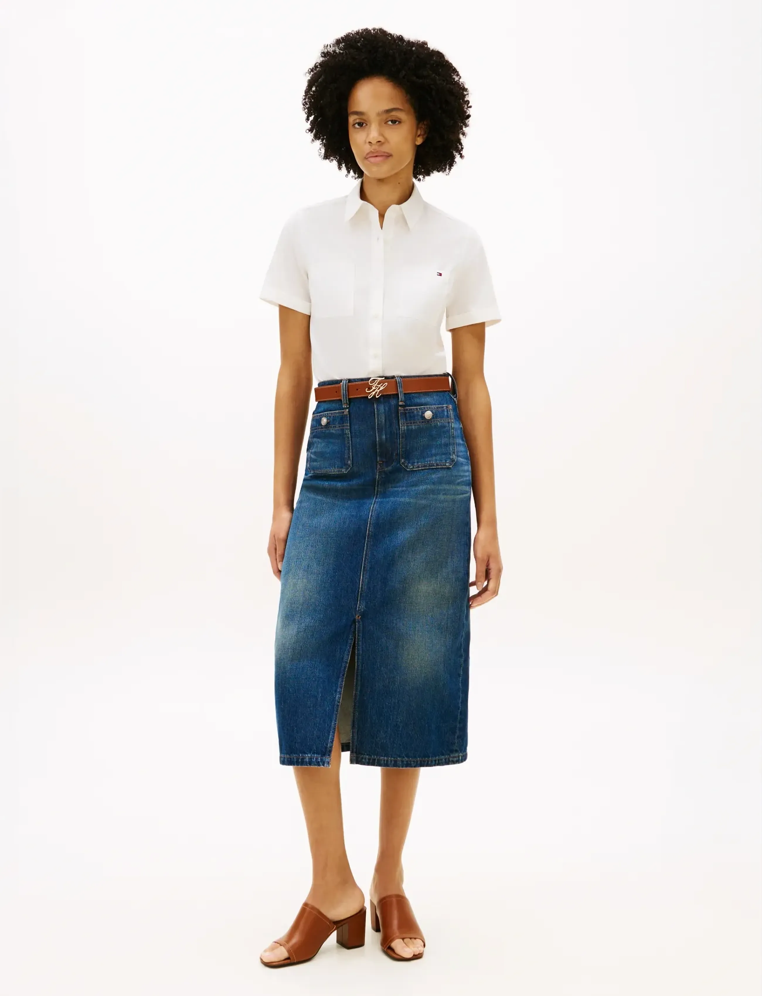 Tommy Hilfiger - DNM NATE MIDI STRAIGHT SKIRT HW - denimnederdele - nate - 3