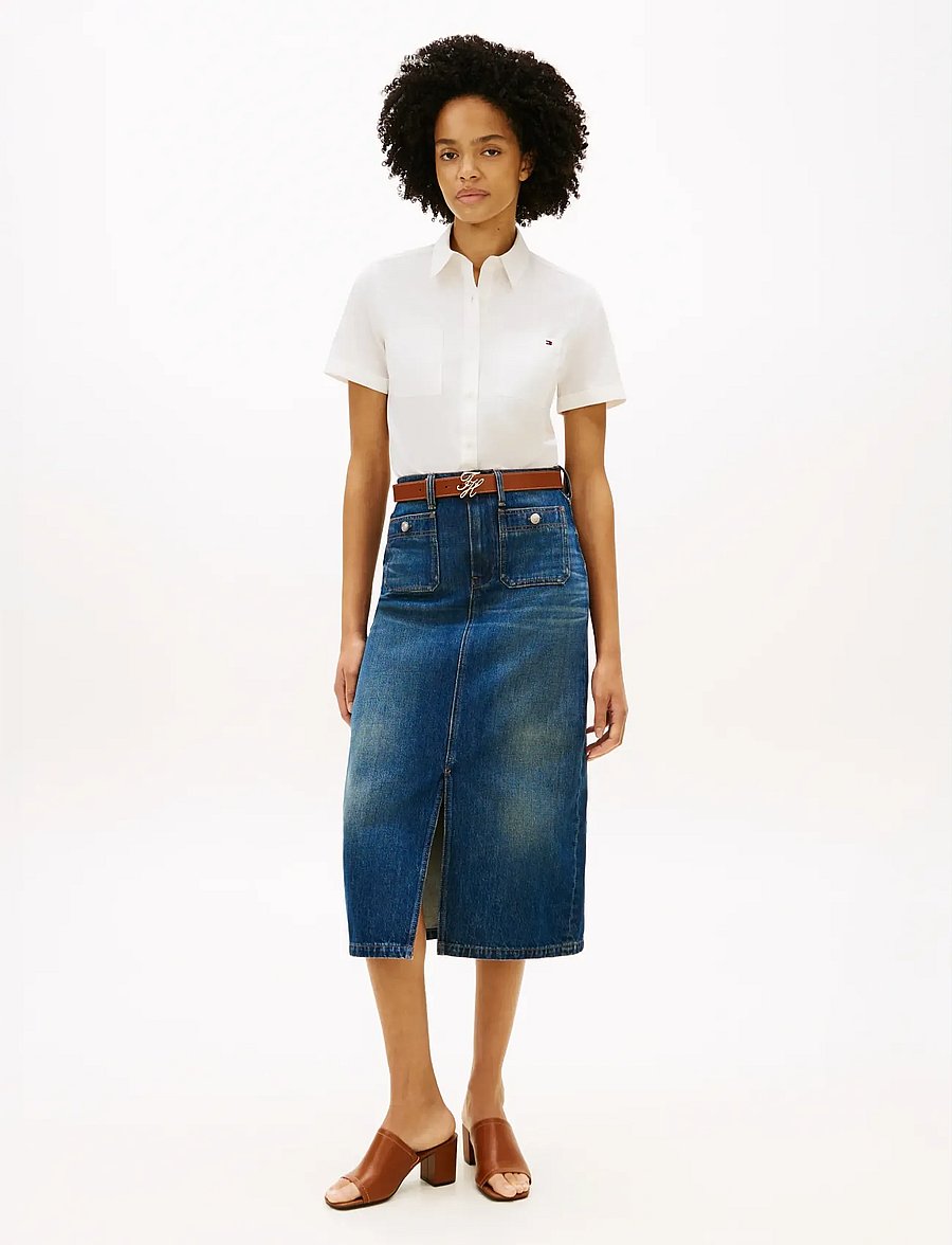 Tommy Hilfiger - DNM NATE MIDI STRAIGHT SKIRT HW - jeansröcke - nate - 3