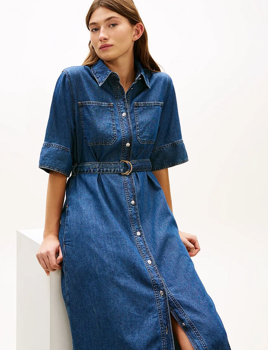 Tommy Hilfiger - DNM LOR FIT & FLARE SS DRESS - hemdkleider - lor - 2